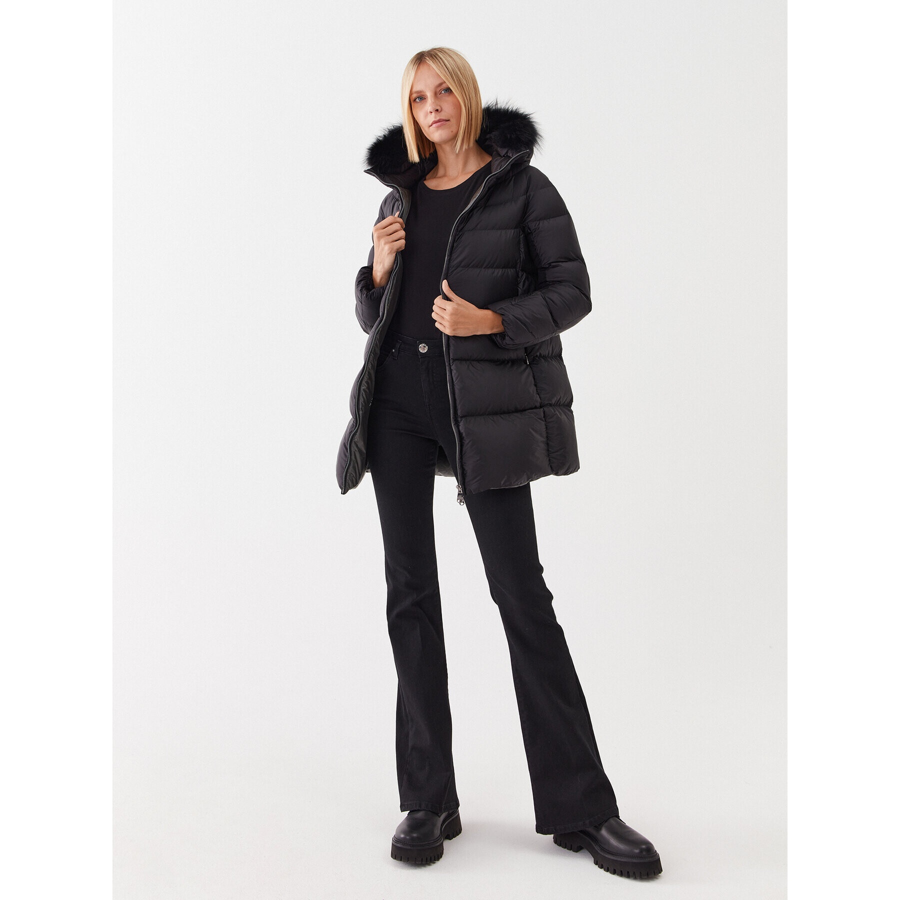 Hetregó Пухено яке Hanna 8M602F 22WD02 Черен Regular Fit - Pepit.bg