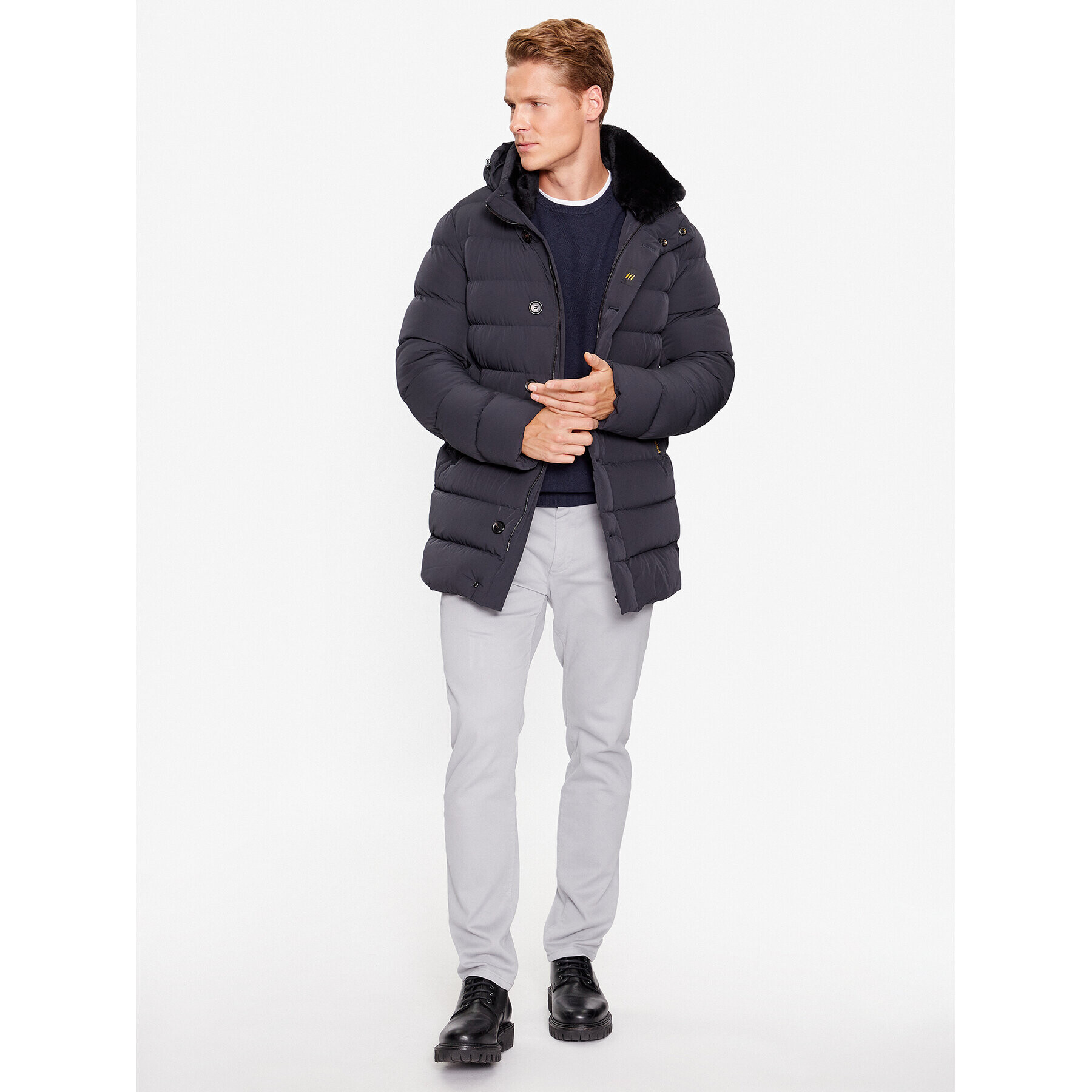 Hetregó Пухено яке Joseph 8K435R 23WU07 Сив Regular Fit - Pepit.bg