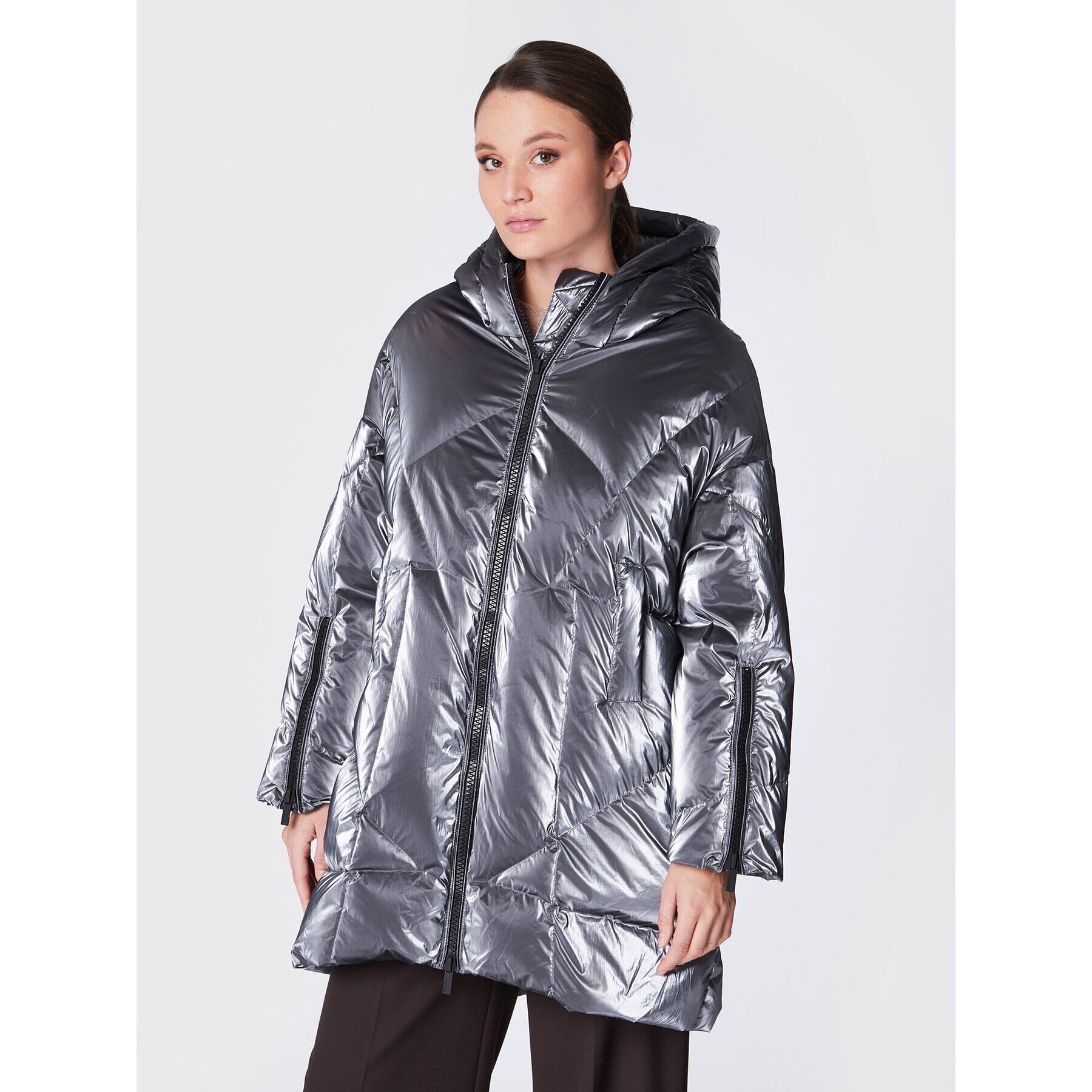 Hetregó Пухено яке Judith 8M785 22WD16 Сребрист Relaxed Fit - Pepit.bg