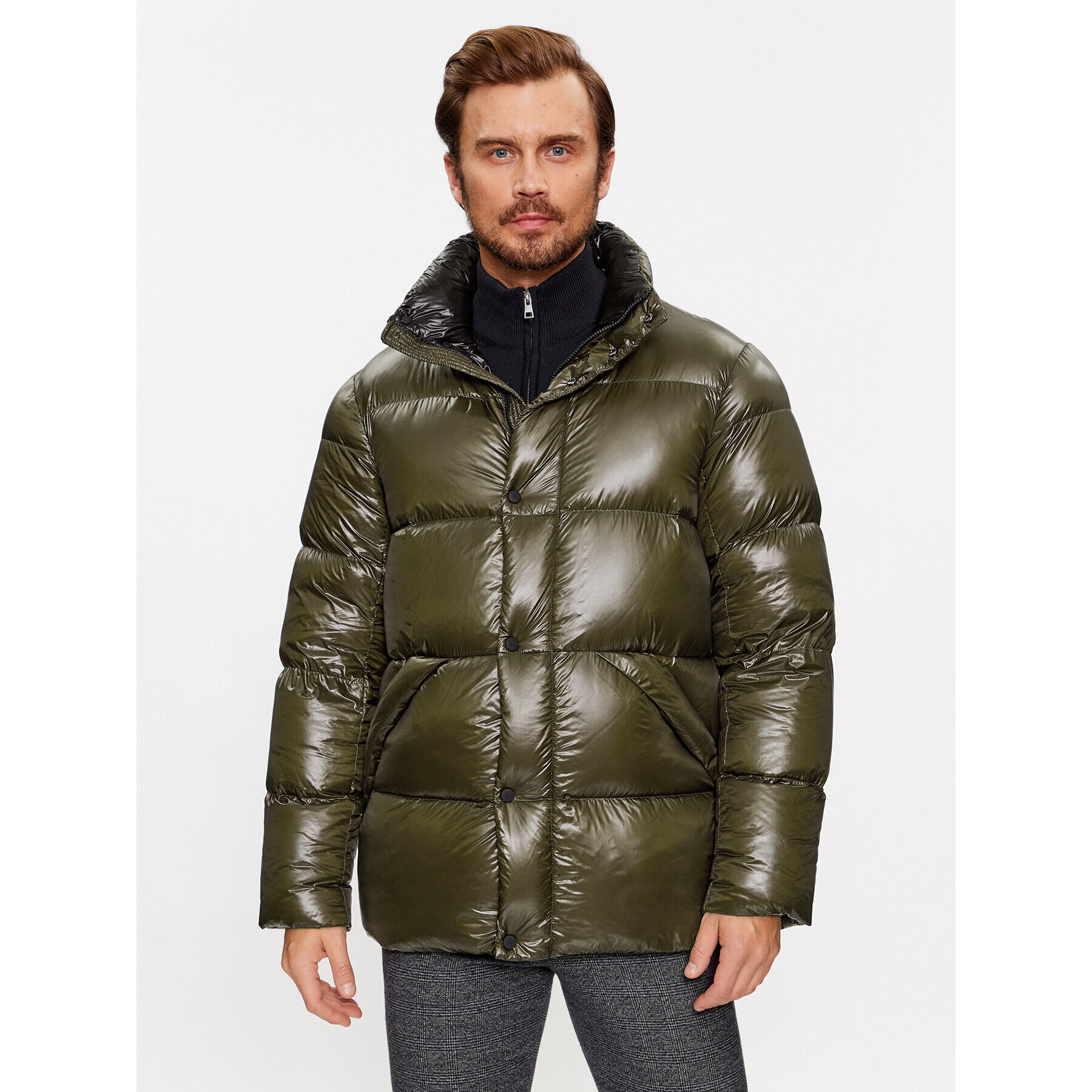 Hetregó Пухено яке Justin 8K562 Зелен Regular Fit - Pepit.bg