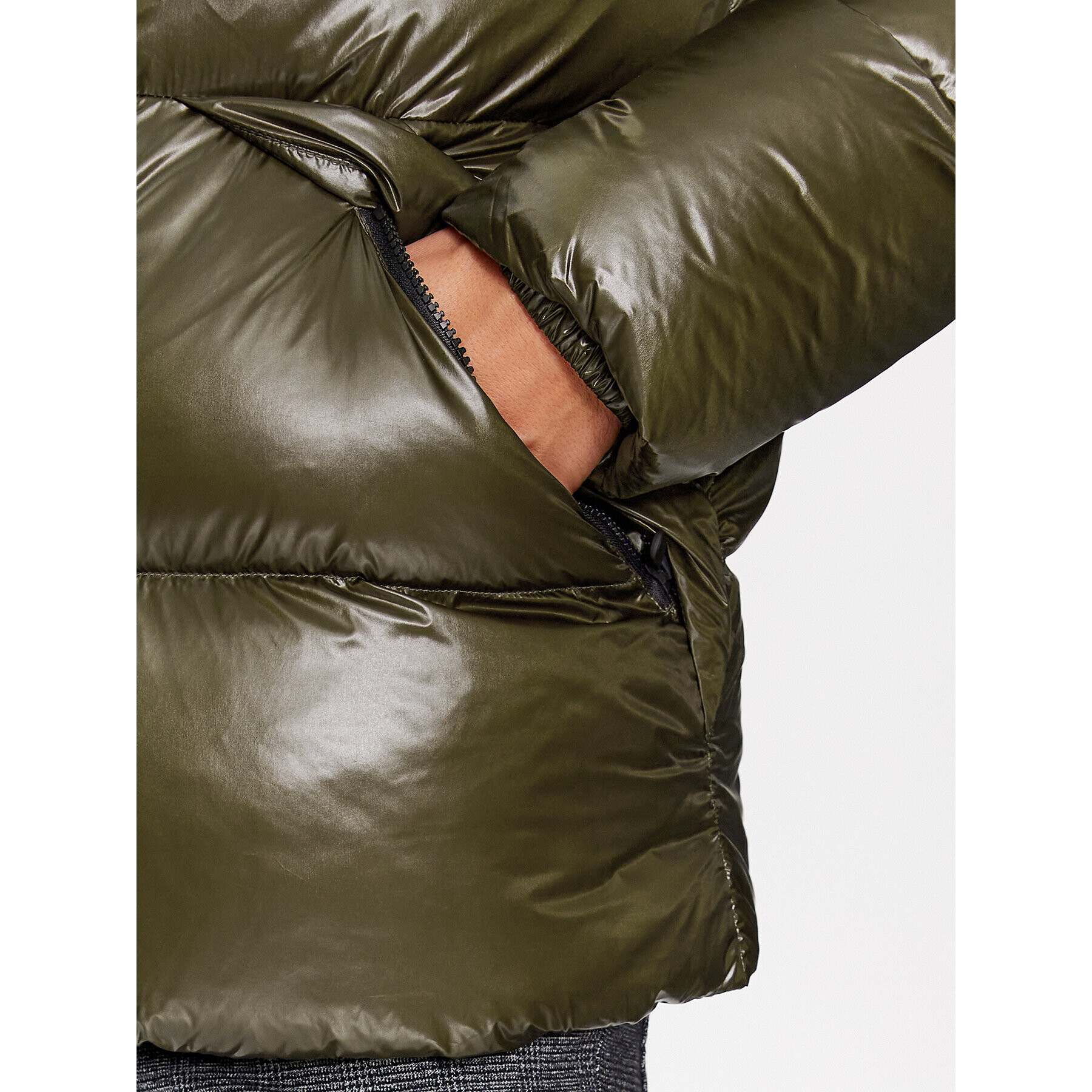 Hetregó Пухено яке Justin 8K562 Зелен Regular Fit - Pepit.bg