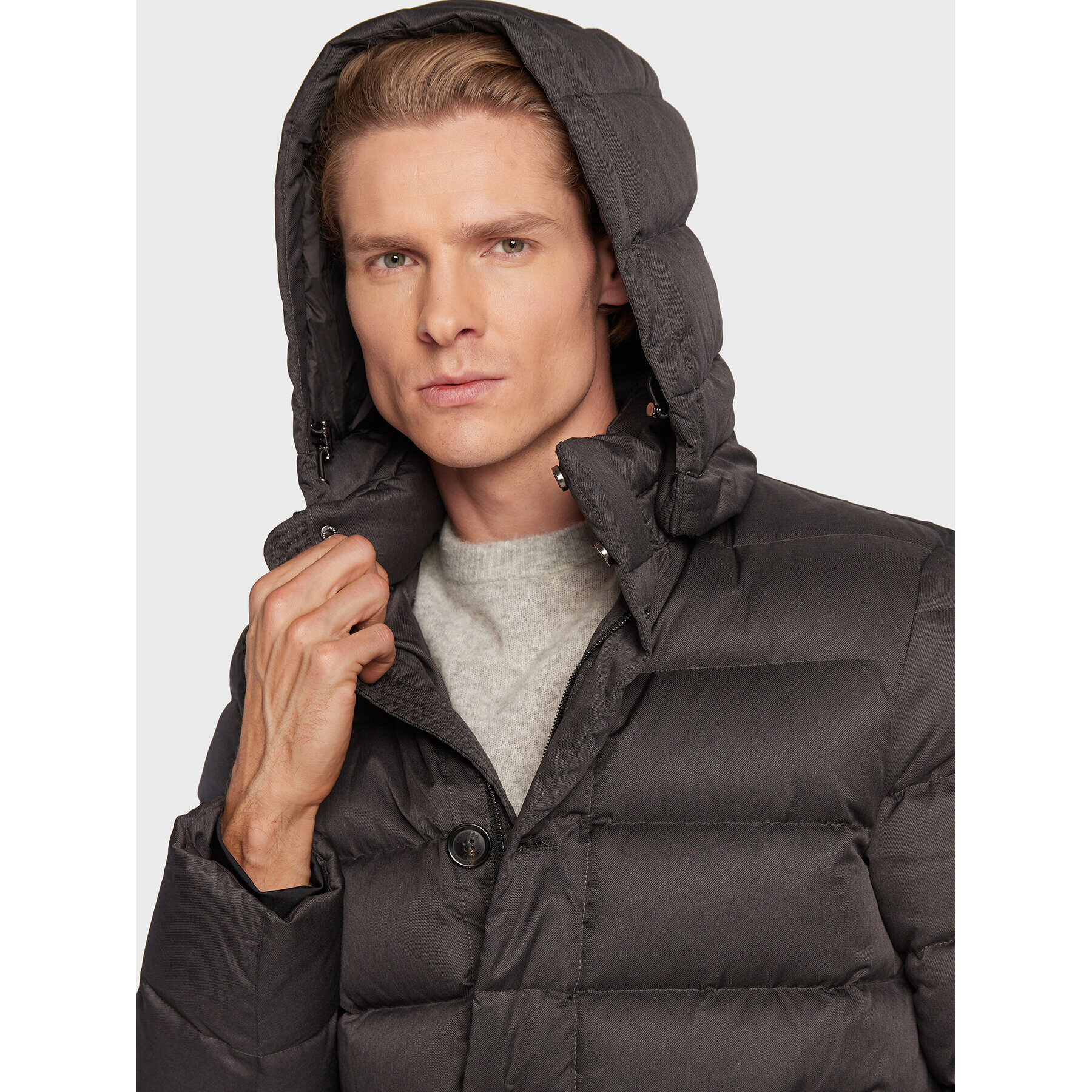 Hetregó Пухено яке Minardi 8M491 22WU17 Сив Regular Fit - Pepit.bg