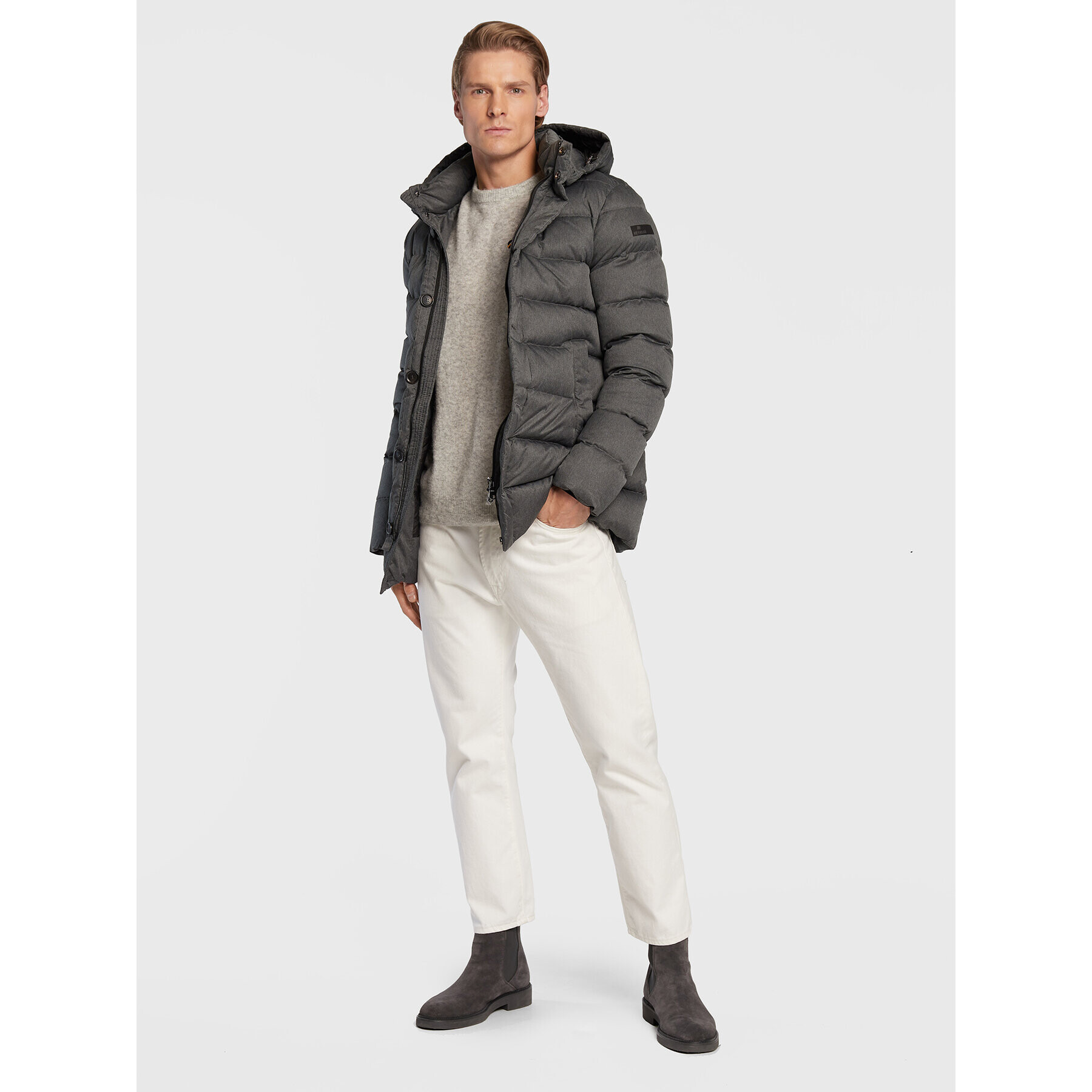 Hetregó Пухено яке Minardi 8M491 22WU17 Сив Regular Fit - Pepit.bg