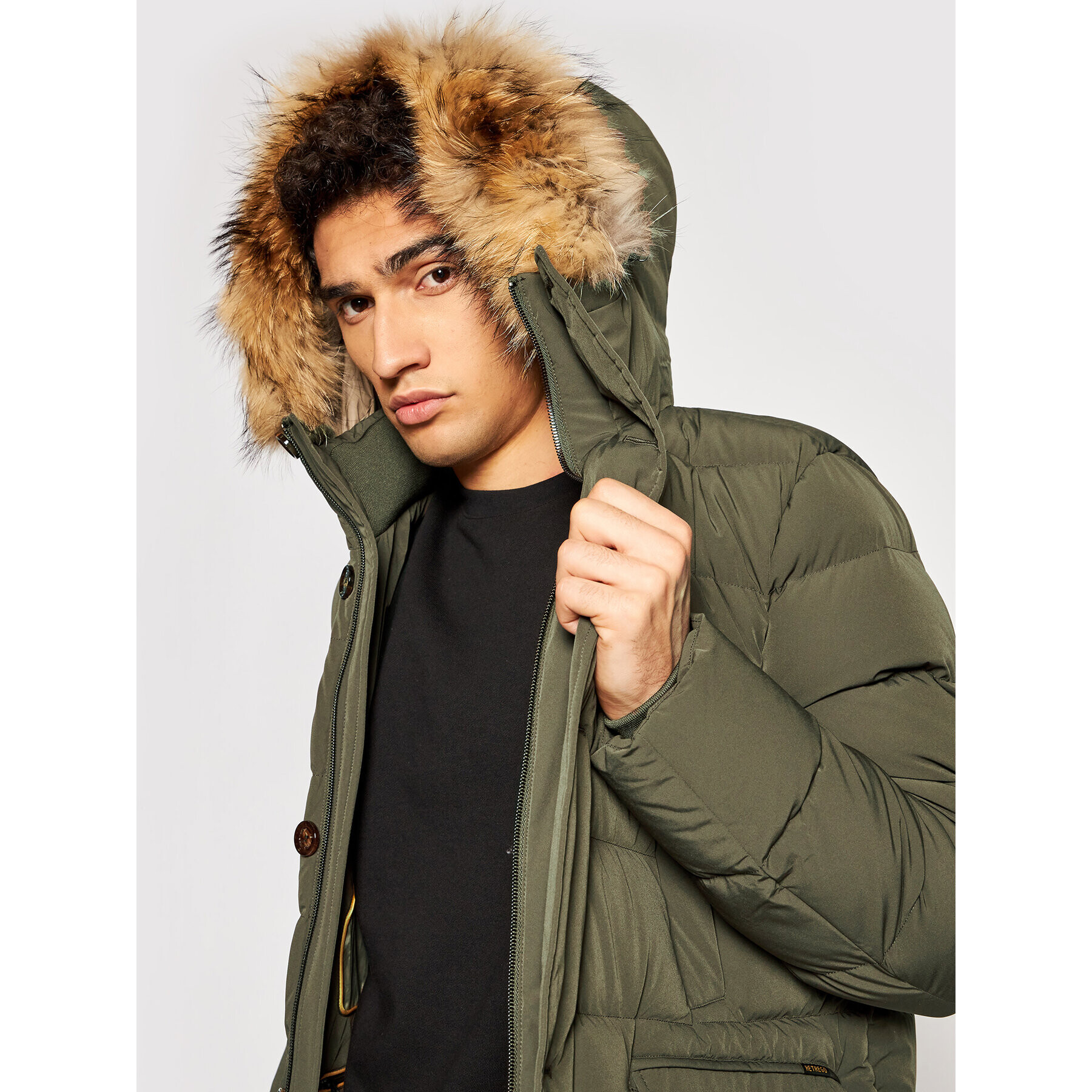 Hetregó Пухено яке Parker 8L436M 21W007 Зелен Regular Fit - Pepit.bg