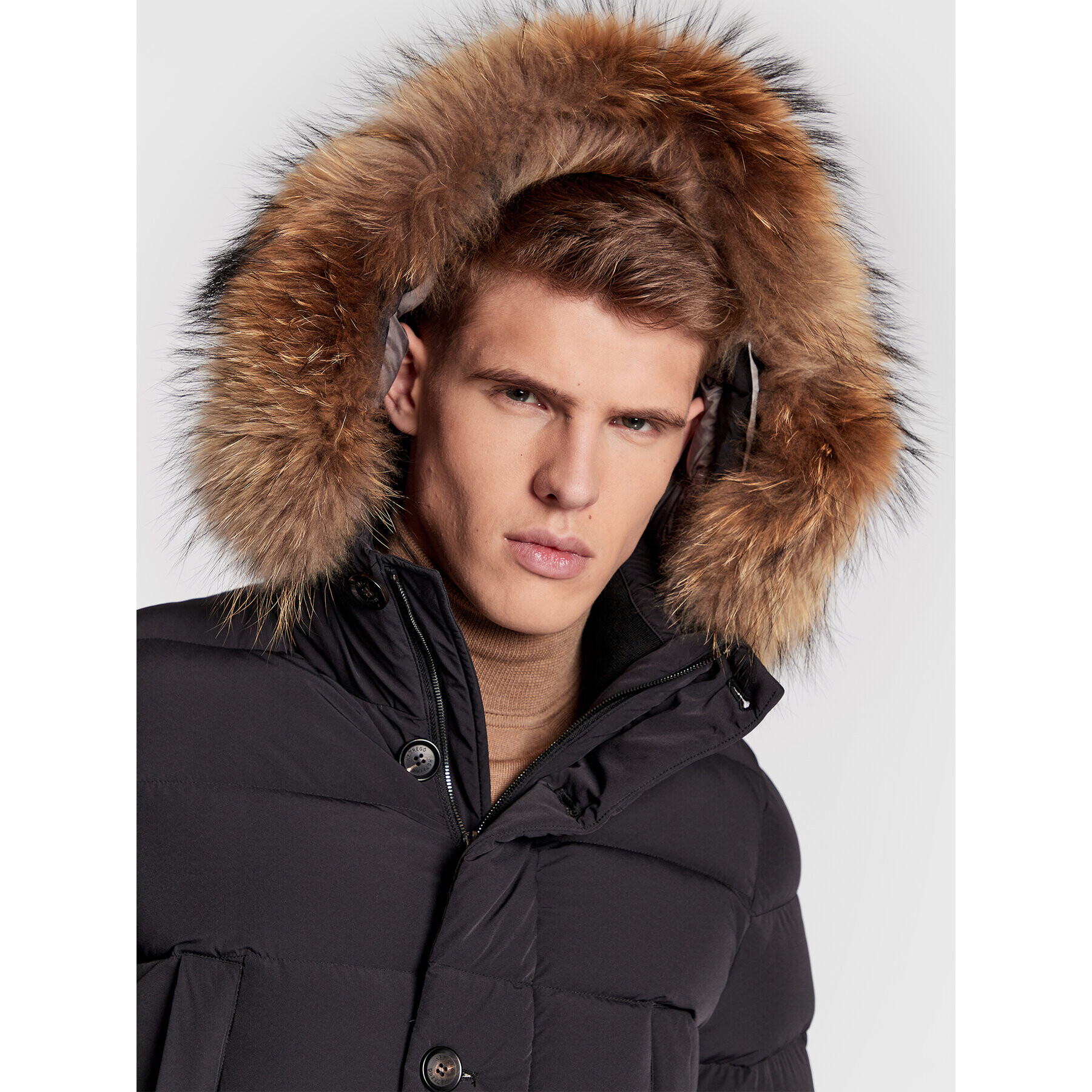 Hetregó Пухено яке Parker 8M436M 22WU09 Черен Regular Fit - Pepit.bg
