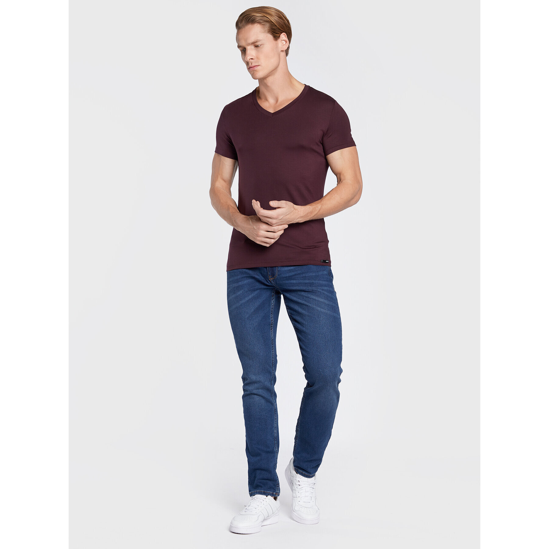 HOM Потник Tencel Soft 402466 Бордо Regular Fit - Pepit.bg