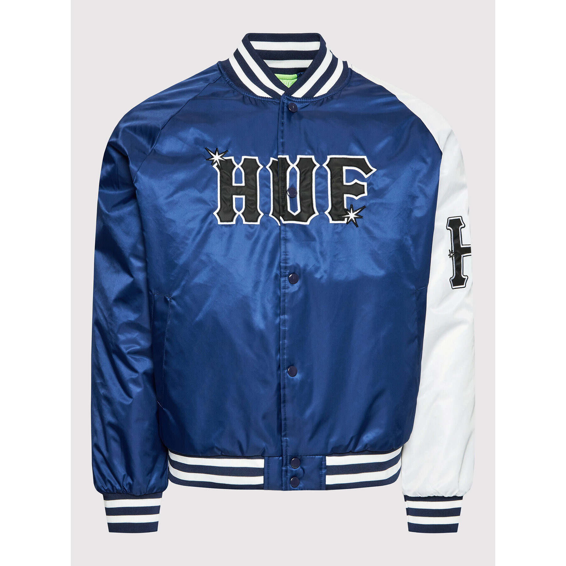 HUF Яке бомбър Satin Baseball JK00344 Тъмносин Regular Fit - Pepit.bg