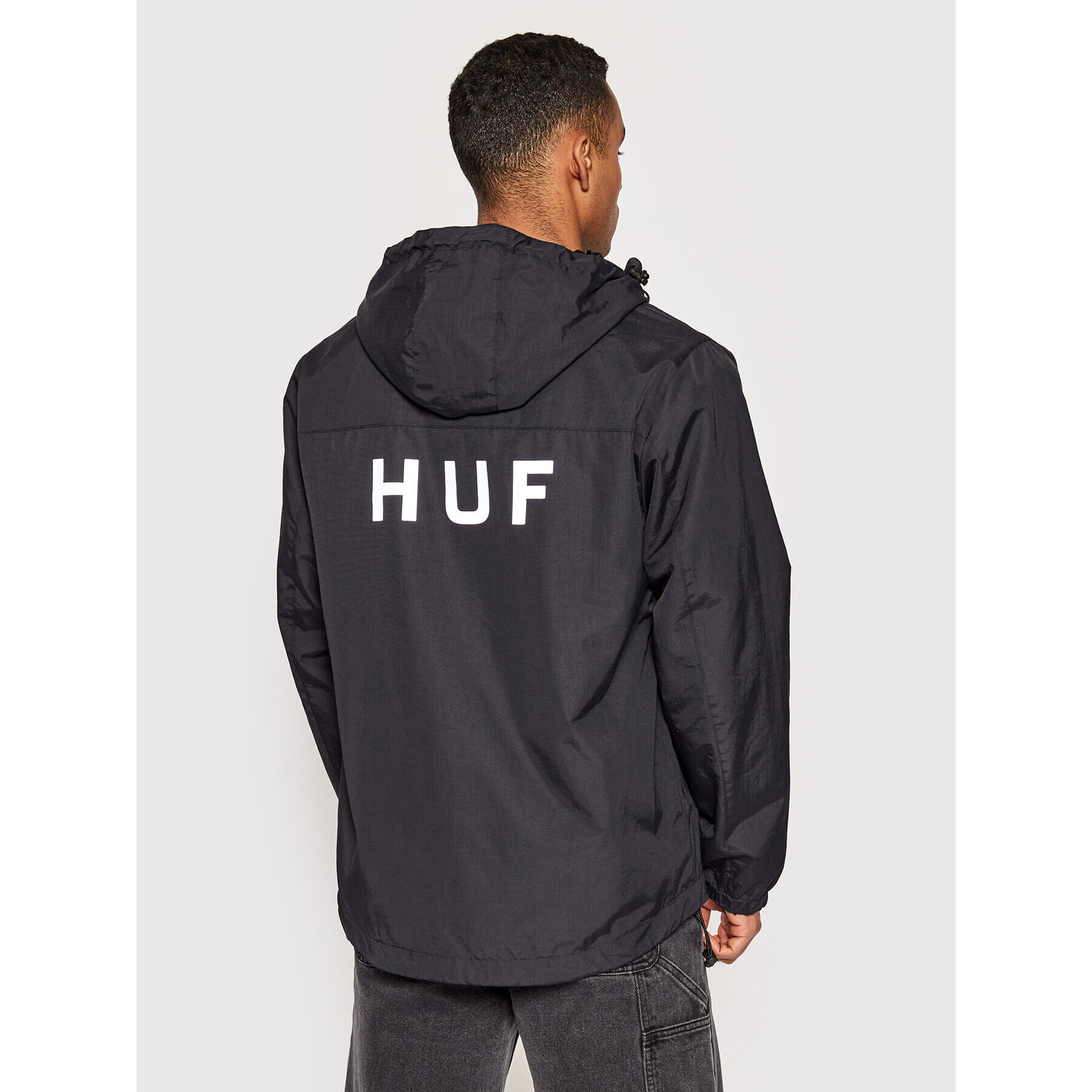 HUF Преходно яке Essentials JK00350 Черен Regular Fit - Pepit.bg