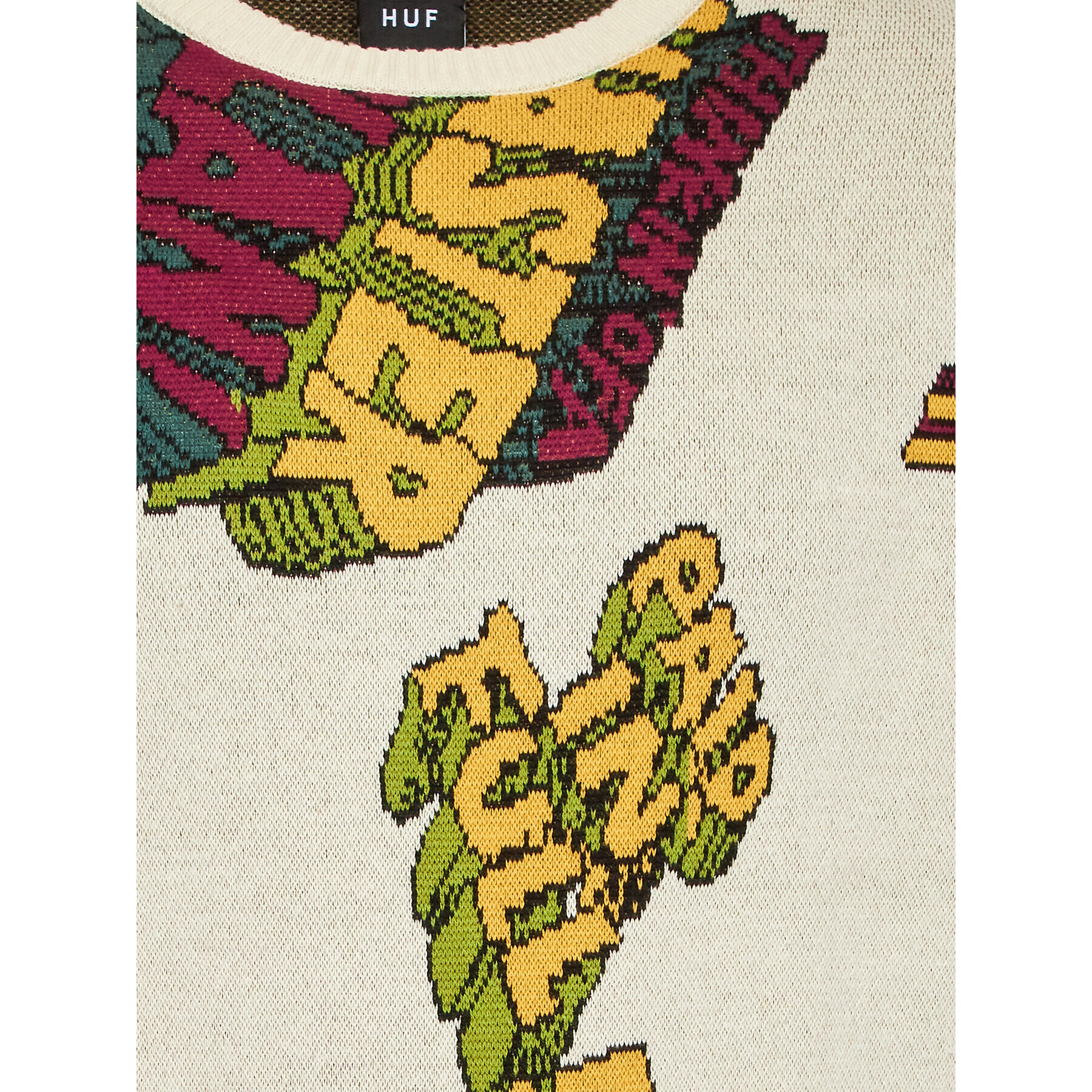 HUF Пуловер Paid In Full KN00427 Екрю Regular Fit - Pepit.bg