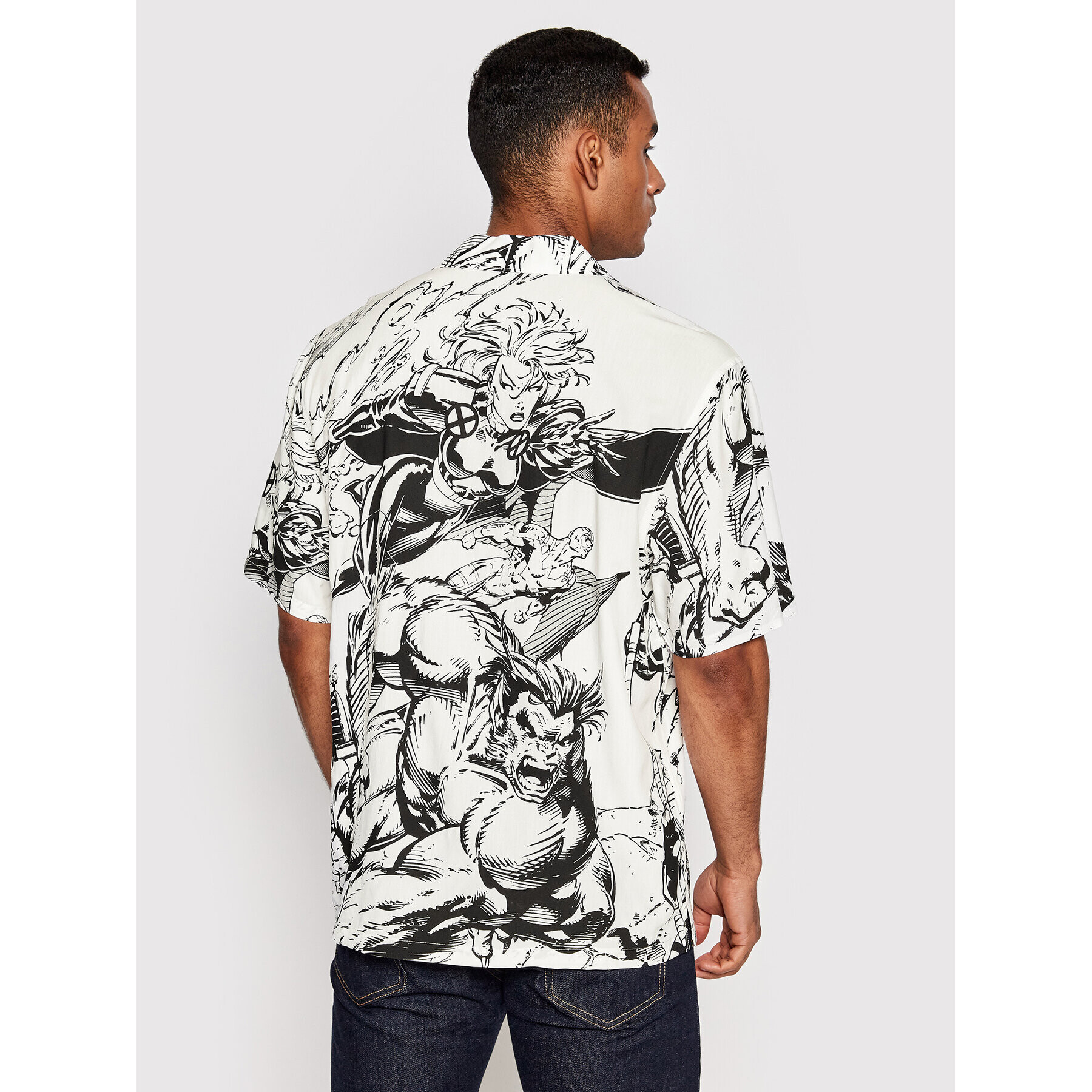 HUF Риза MARVEL X-Men Resort BU00172 Бял Relaxed Fit - Pepit.bg