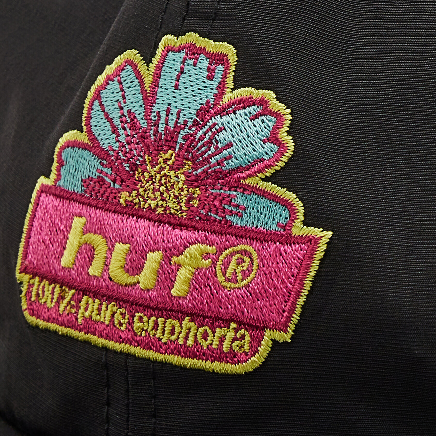 HUF Шапка с козирка Pure 6 Panel HT00525 Черен - Pepit.bg