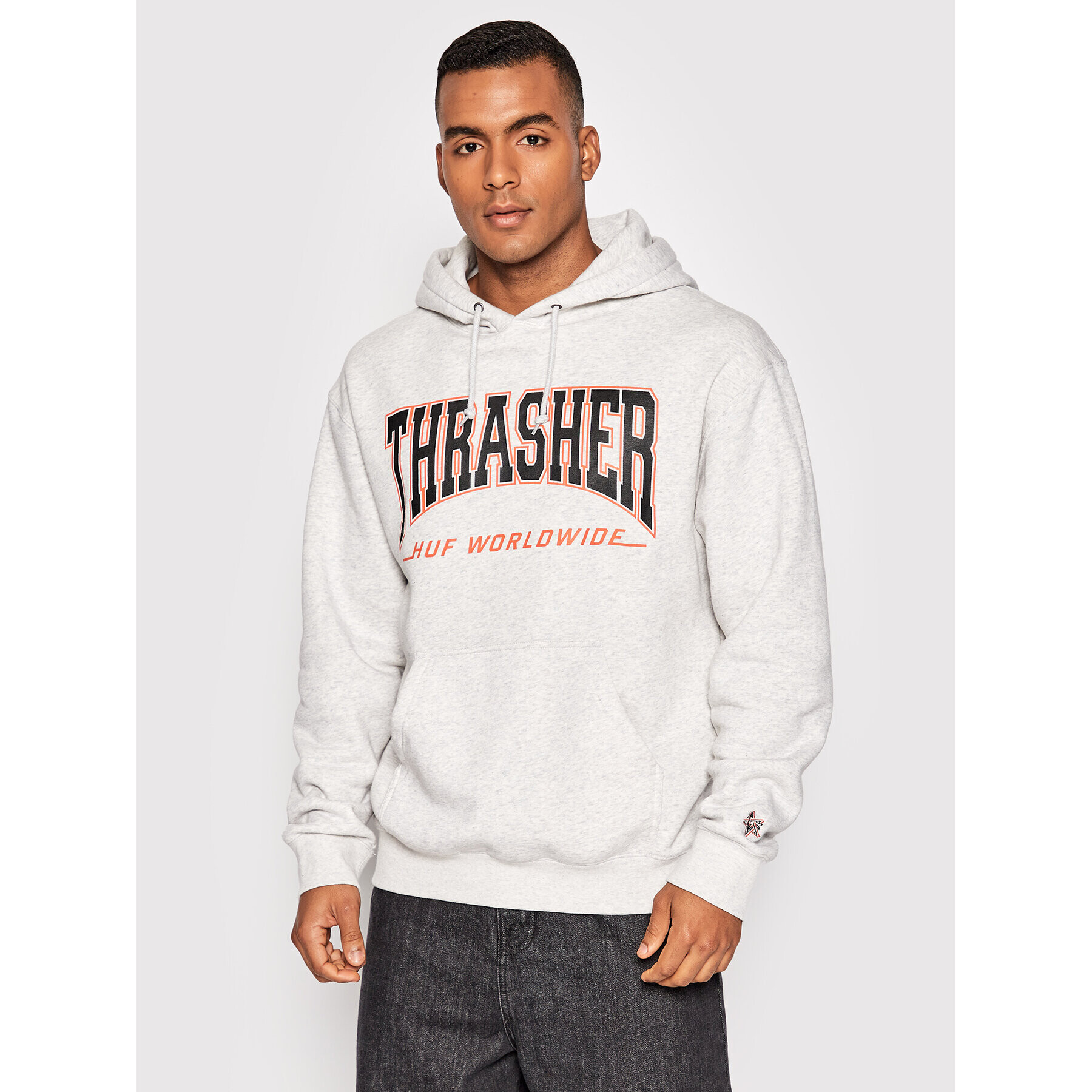 HUF Суитшърт Bayview PF00563 Сив Regular Fit - Pepit.bg