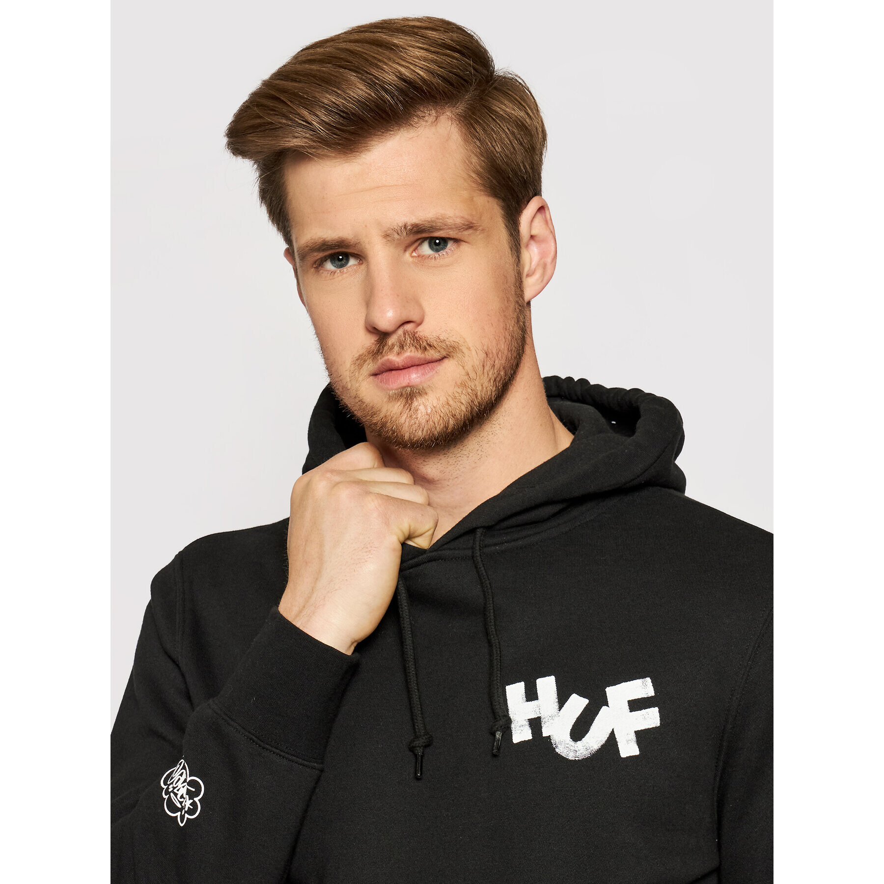 HUF Суитшърт HAZE Brush PF00369 Черен Regular Fit - Pepit.bg