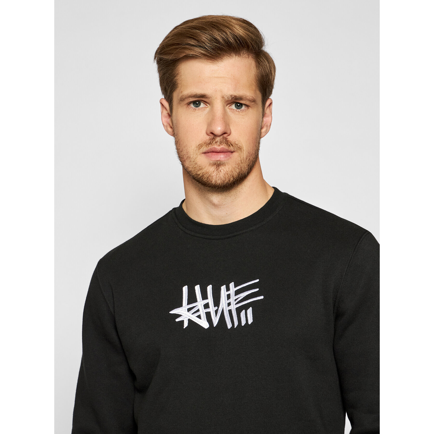 HUF Суитшърт HAZE Handstyle 1 PF00370 Черен Regular Fit - Pepit.bg