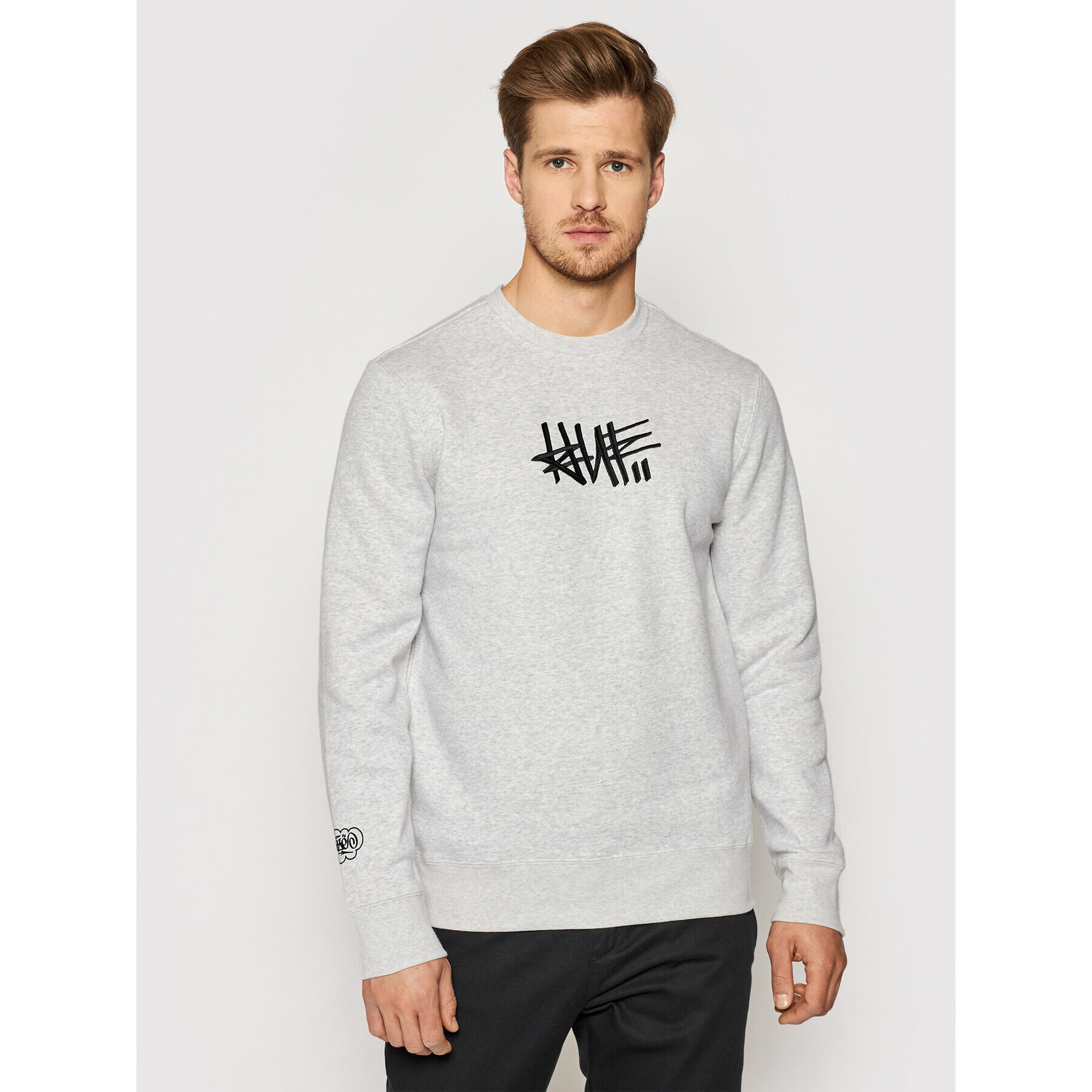 HUF Суитшърт Haze Handstyle 1 PF00370 Сив Regular Fit - Pepit.bg