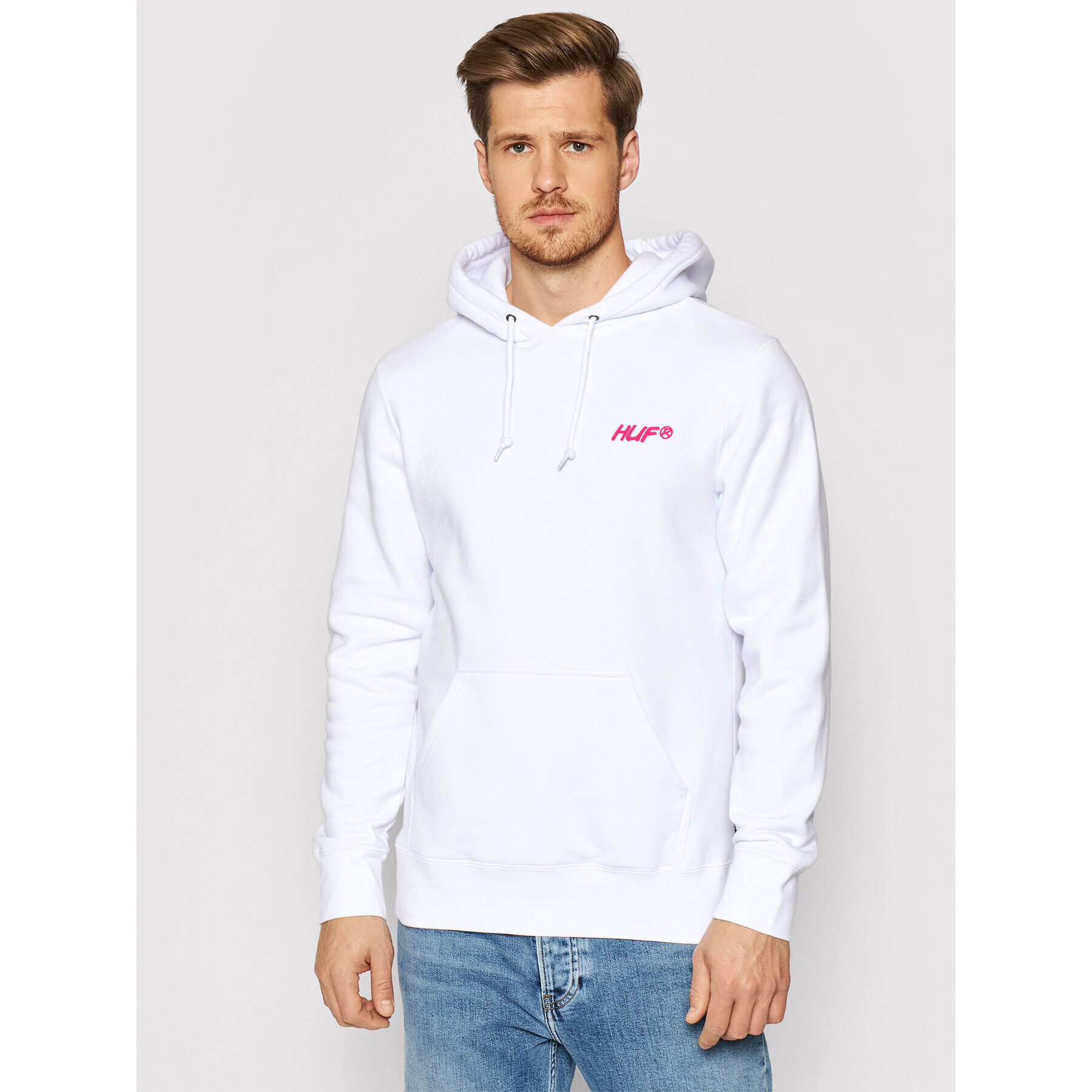 HUF Суитшърт I Feels Good PF00363 Бял Regular Fit - Pepit.bg