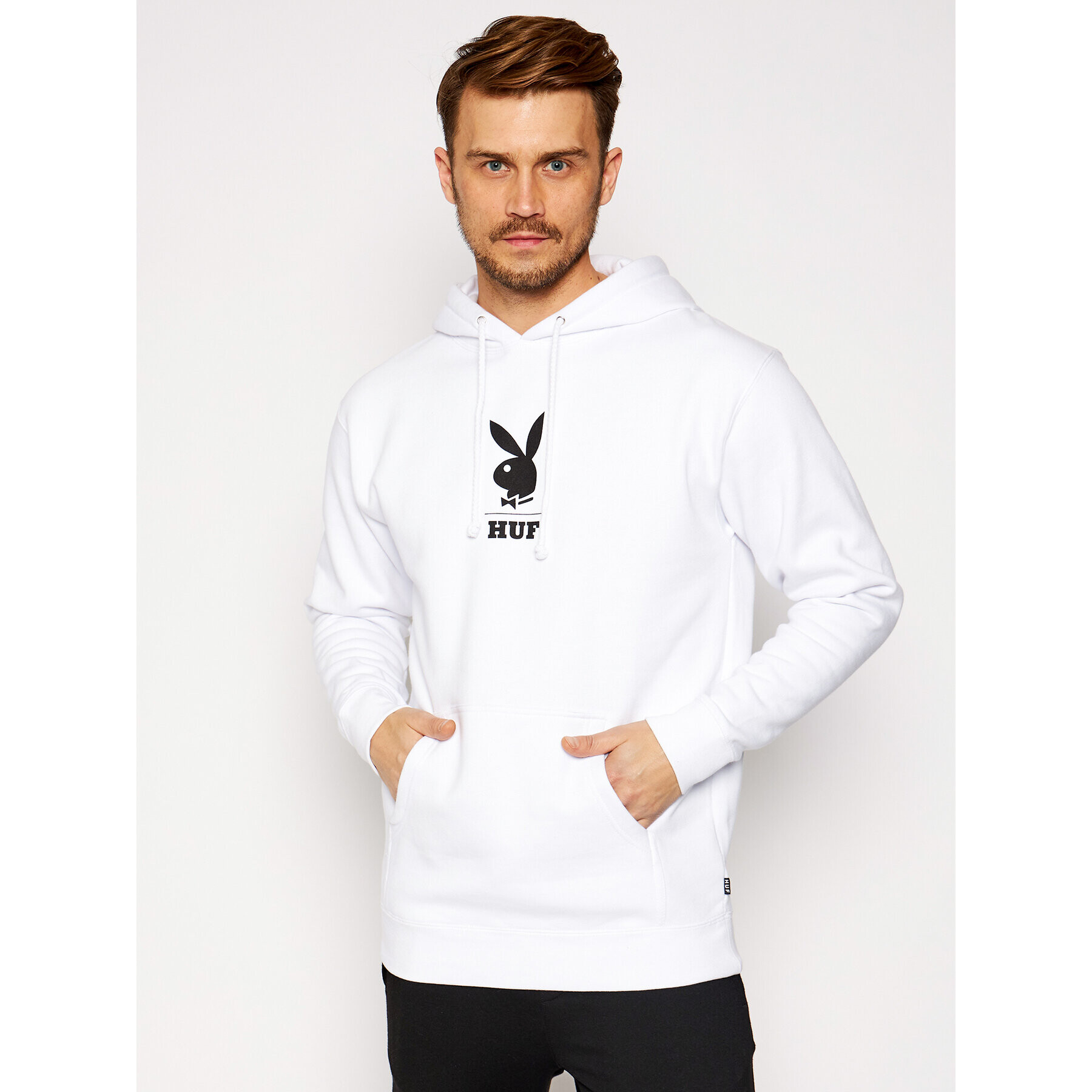 HUF Суитшърт PLAYBOY May88 Cover PF00381 Бял Regular Fit - Pepit.bg
