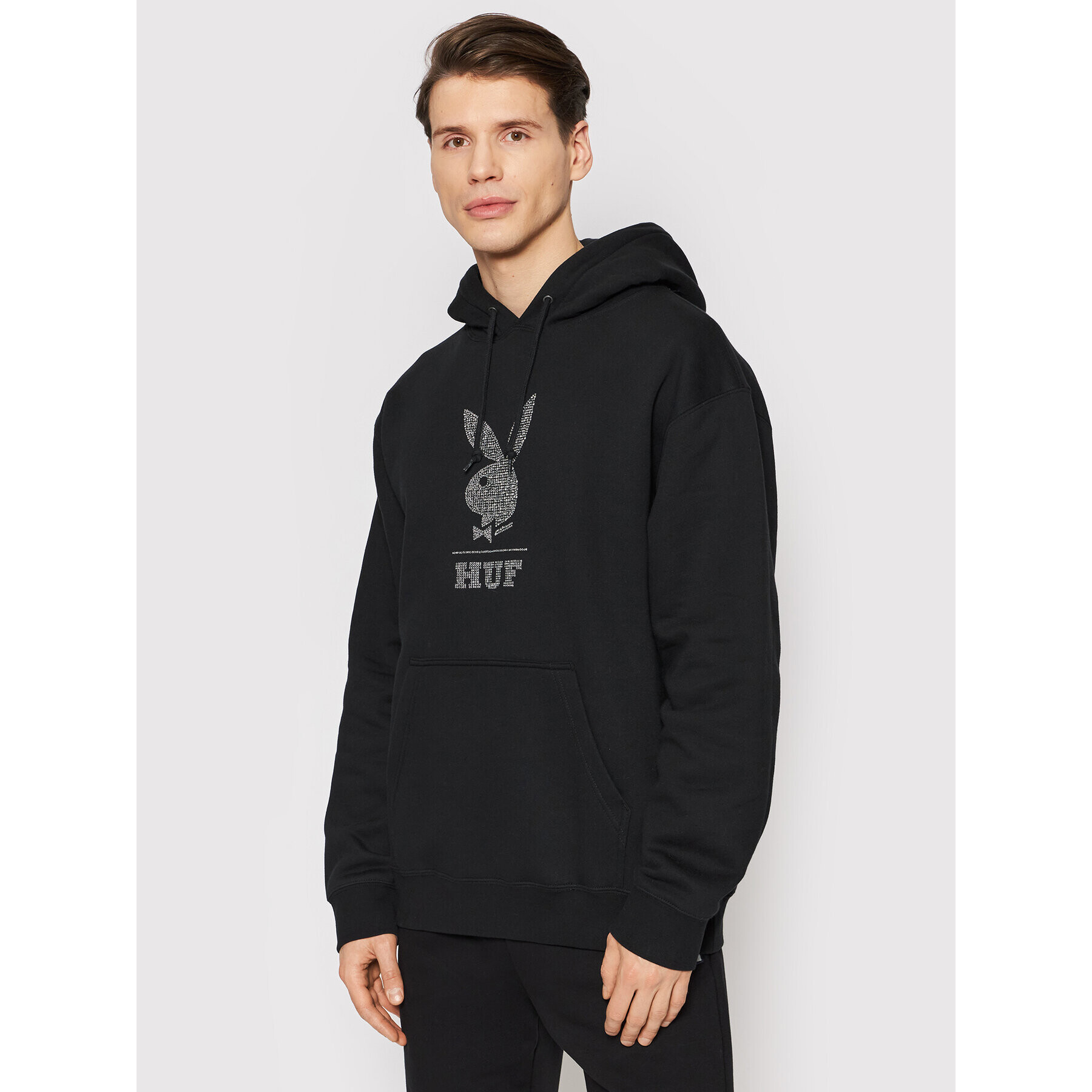 HUF Суитшърт PLAYBOY Rhinestone PF00508 Черен Regular Fit - Pepit.bg