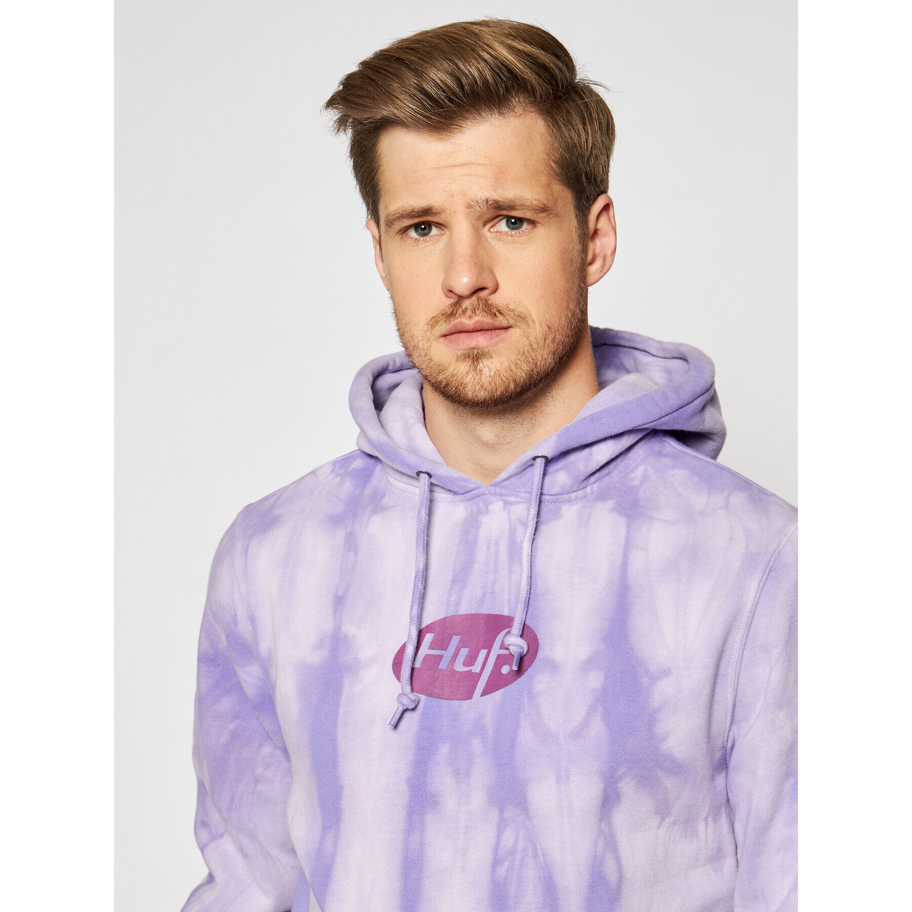 HUF Суитшърт Relax Tiedye PF00345 Виолетов Regular Fit - Pepit.bg