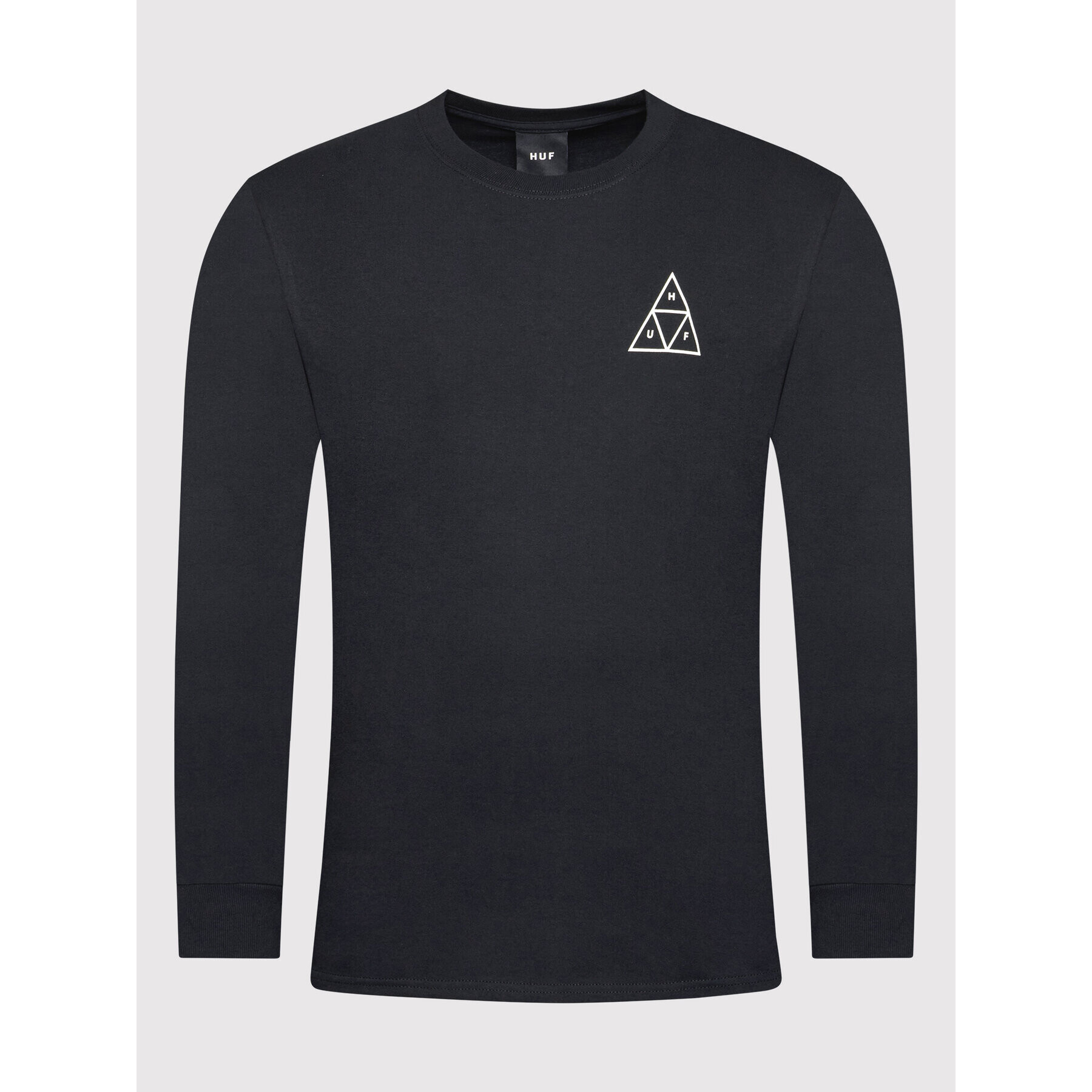 HUF Тениска с дълъг ръкав Essential TS01546 Черен Regular Fit - Pepit.bg