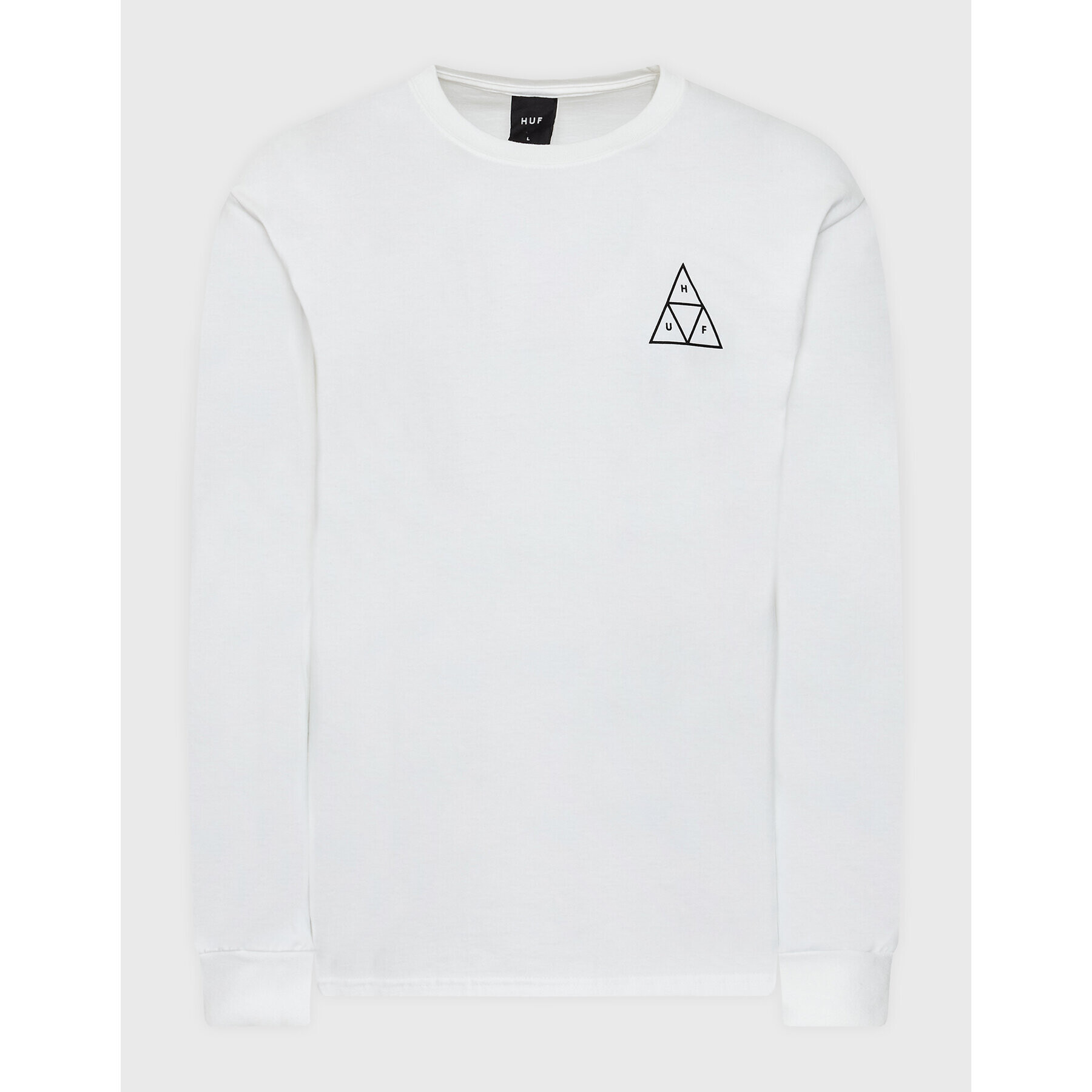 HUF Тениска с дълъг ръкав Essentials TS01750 Бял Regular Fit - Pepit.bg