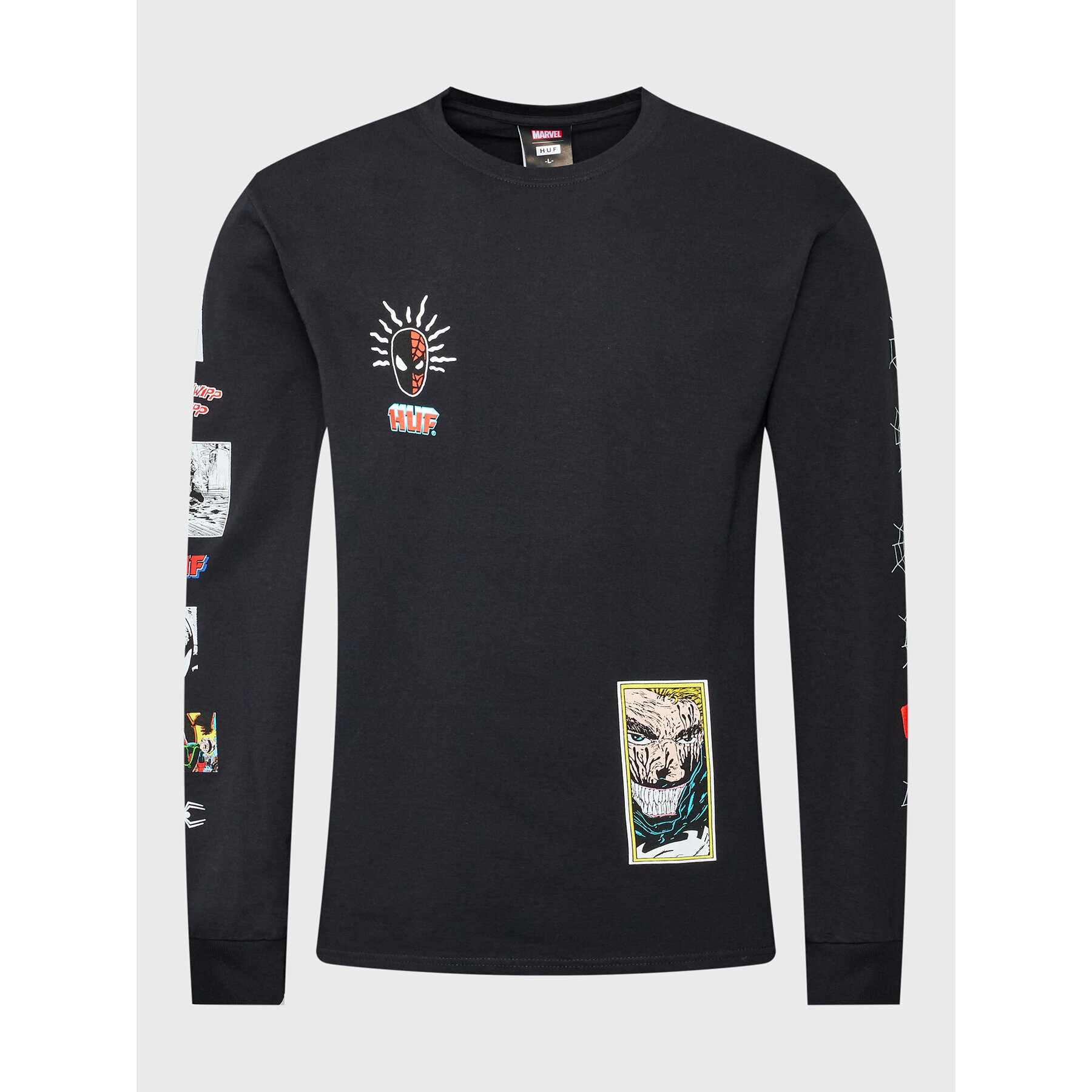 HUF Тениска с дълъг ръкав MARVEL Spidey Sense TS02054 Черен Regular Fit - Pepit.bg