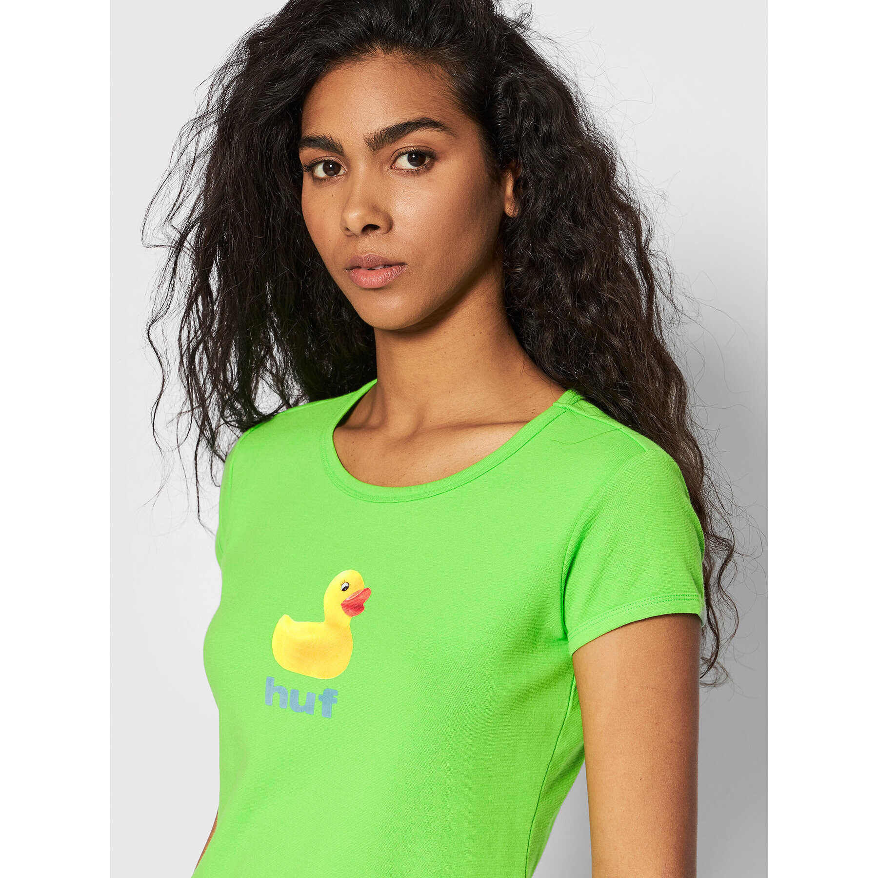 HUF Тишърт Baby WKN0045 Зелен Slim Fit - Pepit.bg