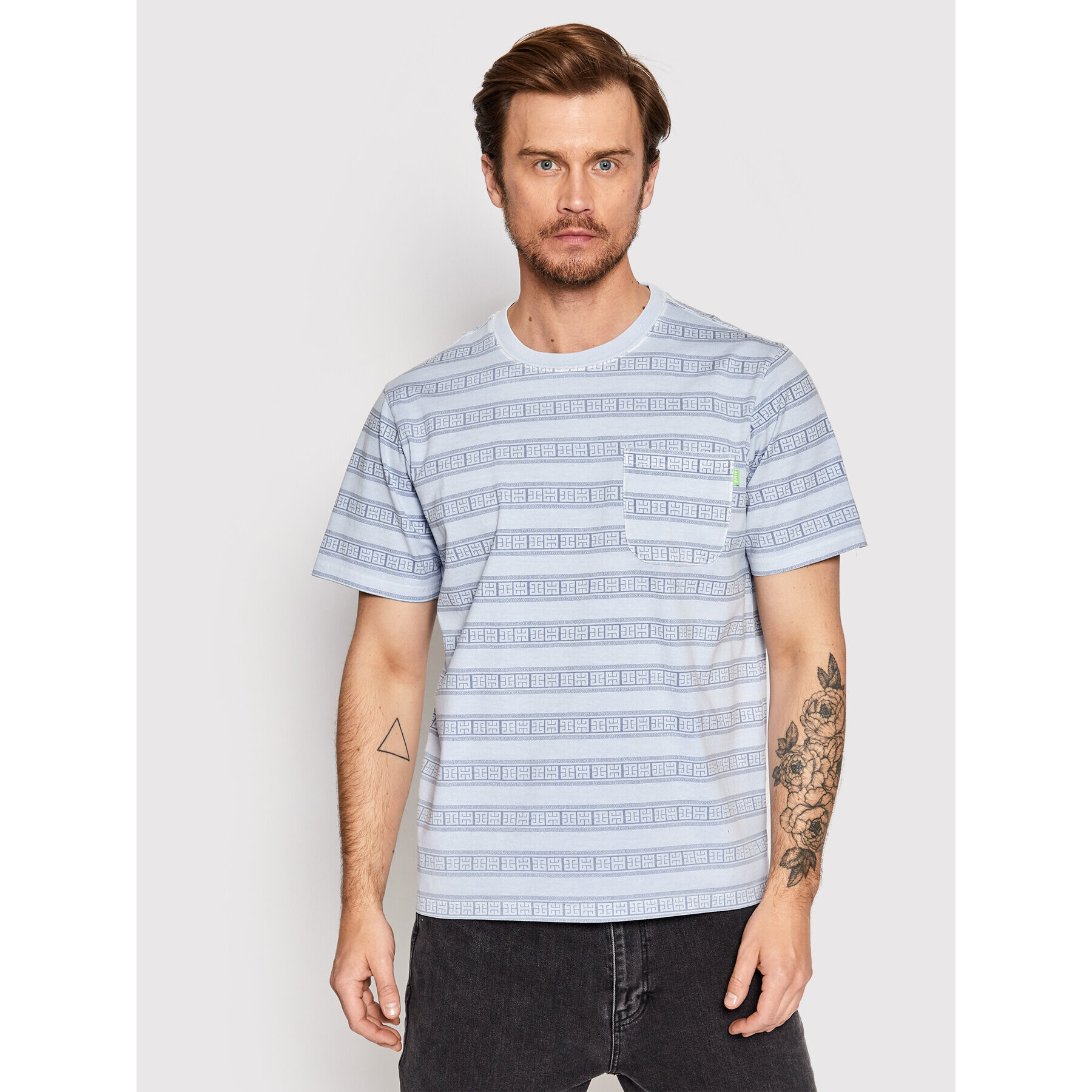 HUF Тишърт Cooper Stripe KN00342 Син Regular Fit - Pepit.bg