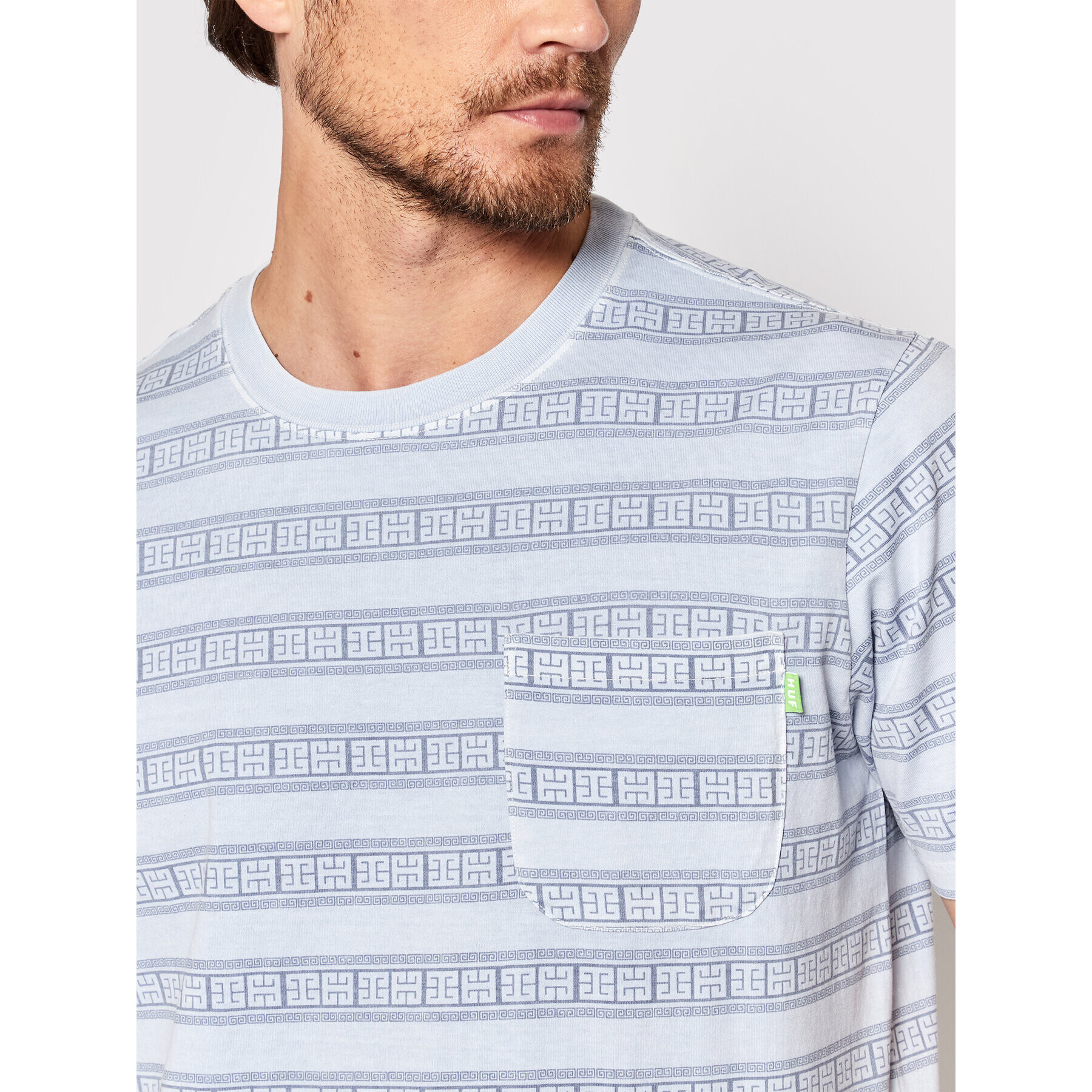 HUF Тишърт Cooper Stripe KN00342 Син Regular Fit - Pepit.bg