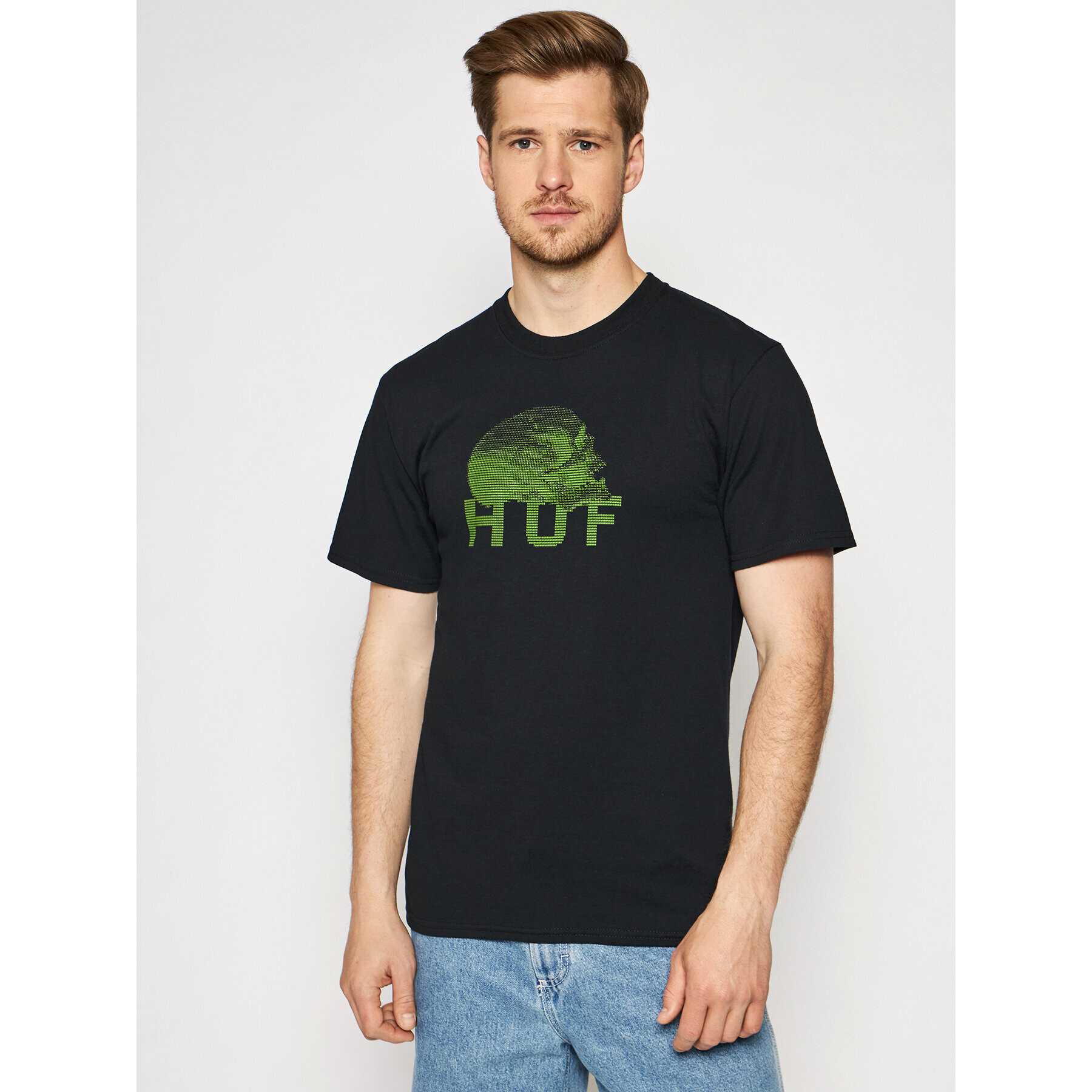 HUF Тишърт Data Death TS01333 Черен Regular Fit - Pepit.bg