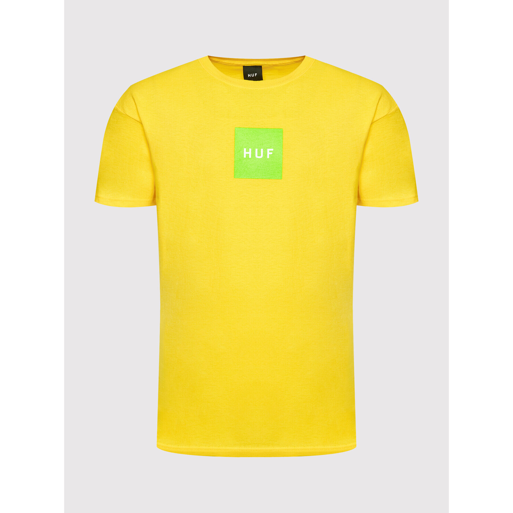 HUF Тишърт Essentials Box Logo TS01666 Жълт Regular Fit - Pepit.bg