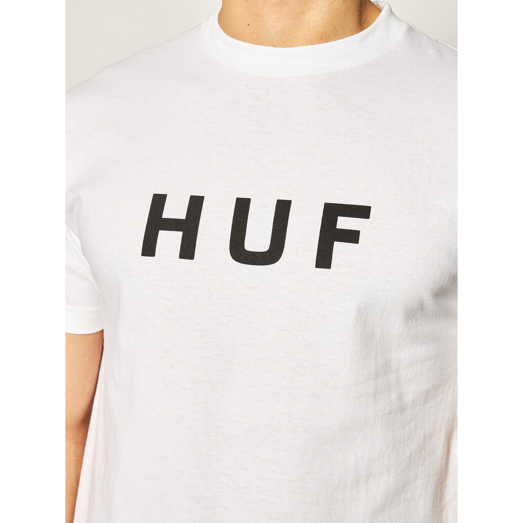 HUF Тишърт Essentials Og Logo TS00508 Бял Regular Fit - Pepit.bg