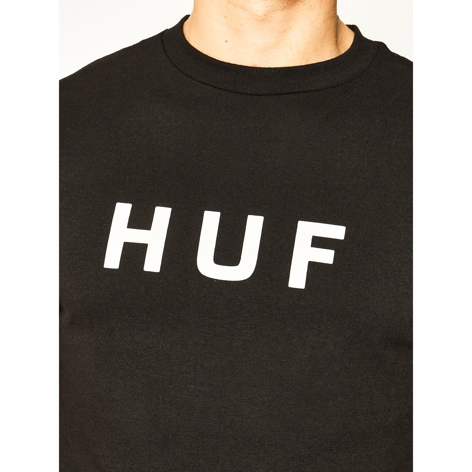HUF Тишърт Essentials OG Logo TS00508 Тъмносин Regular Fit - Pepit.bg