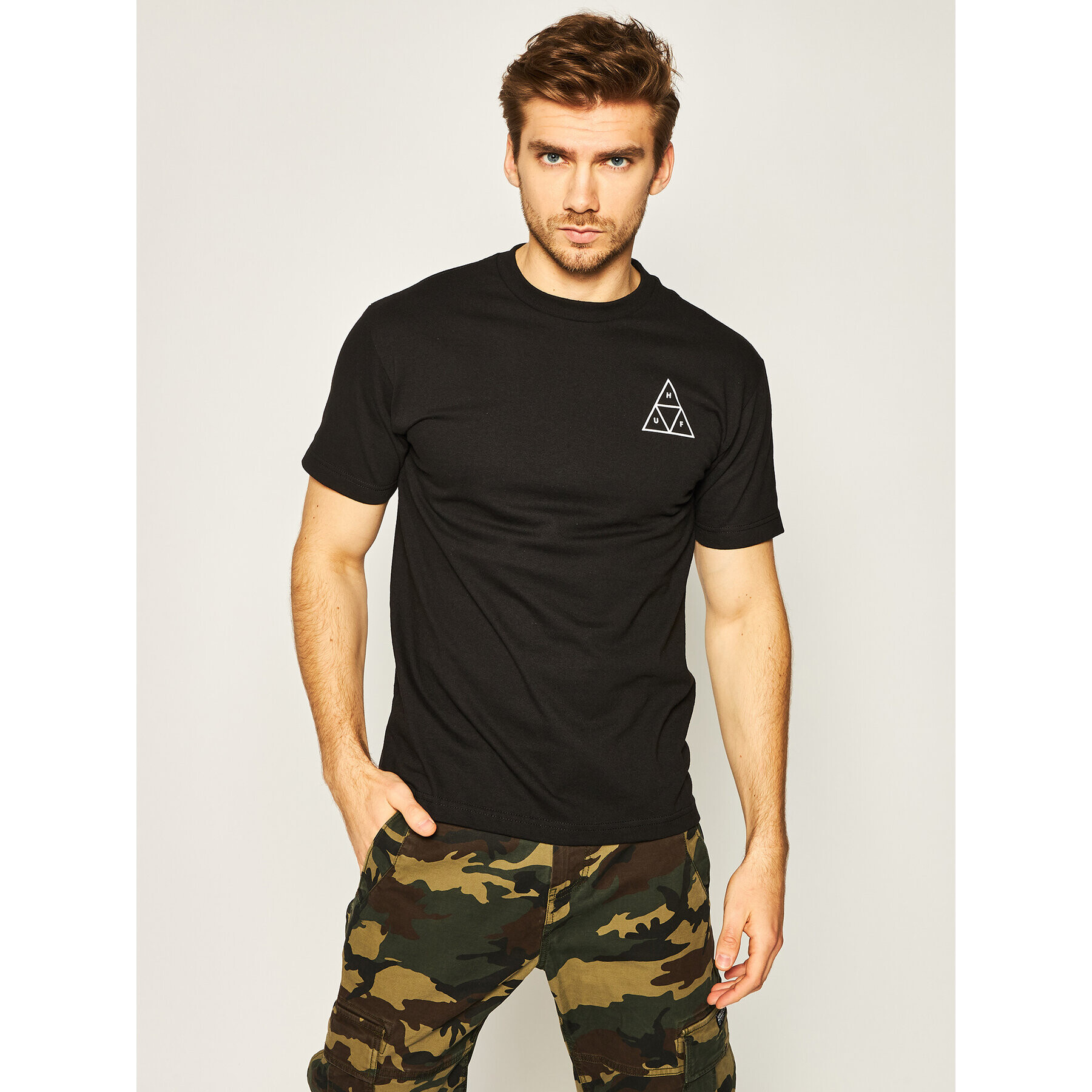 HUF Тишърт Essentials Tt TS00509 Черен Regular Fit - Pepit.bg