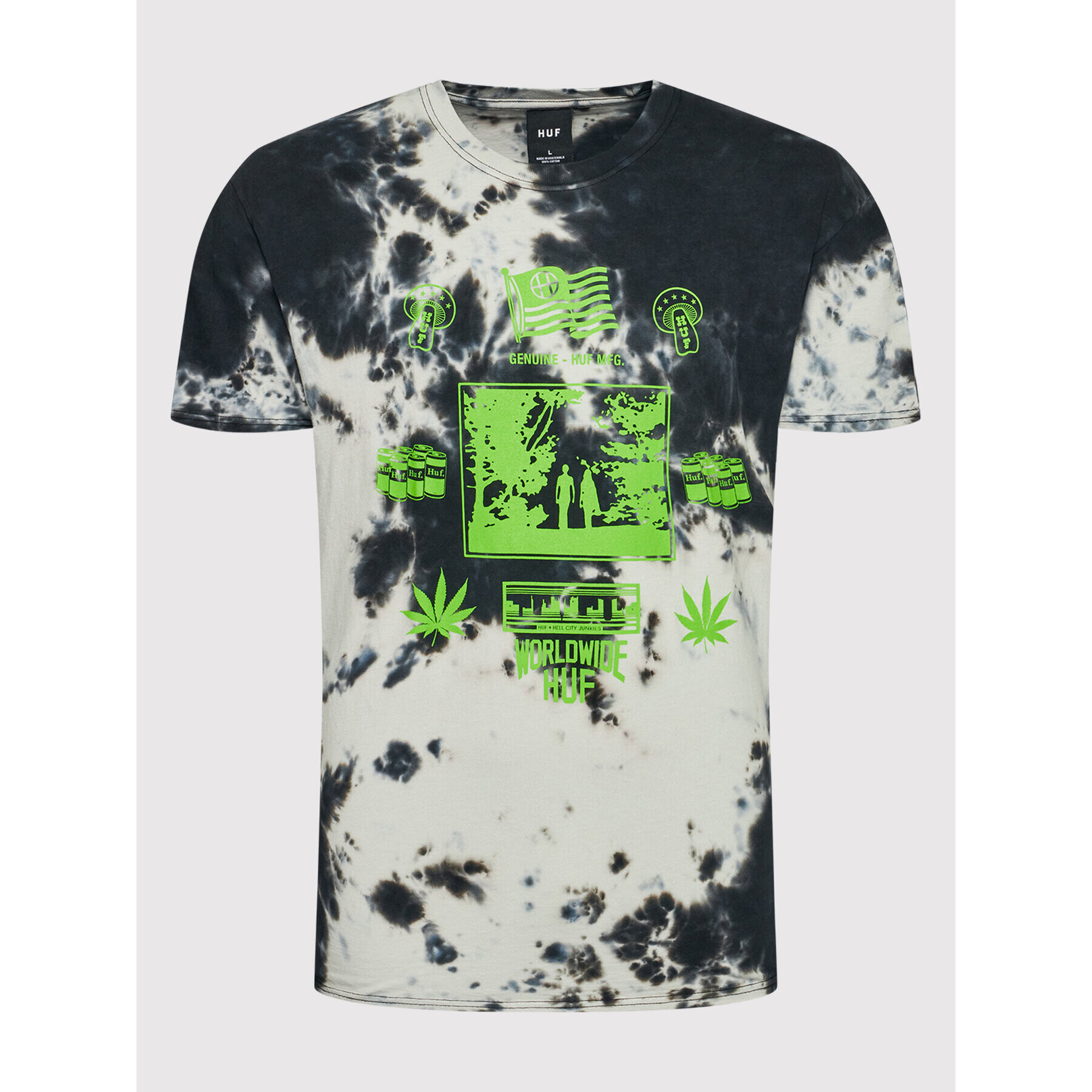 HUF Тишърт Gathering TS01497 Черен Regular Fit - Pepit.bg