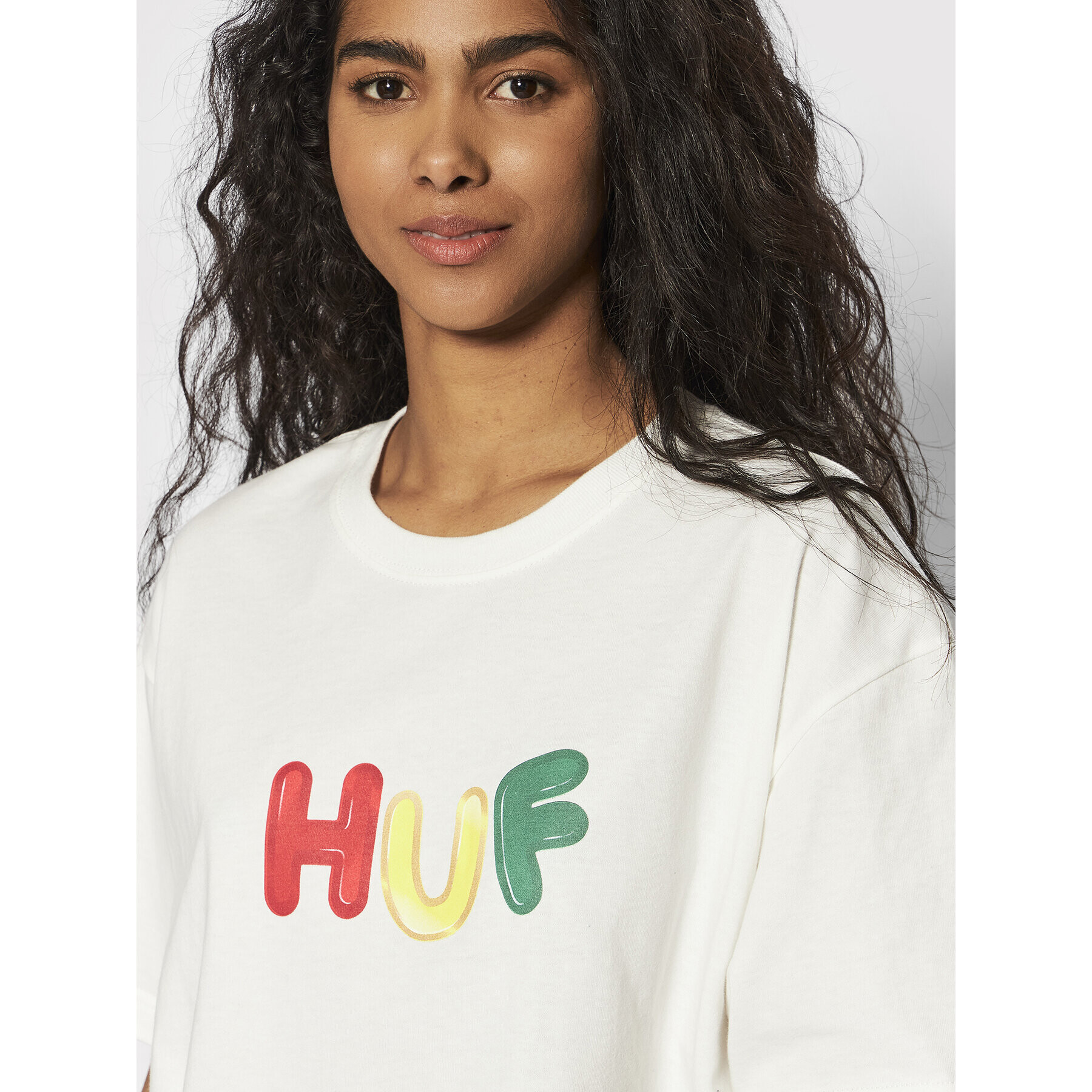 HUF Тишърт Gummed WTS0049 Бял Regular Fit - Pepit.bg