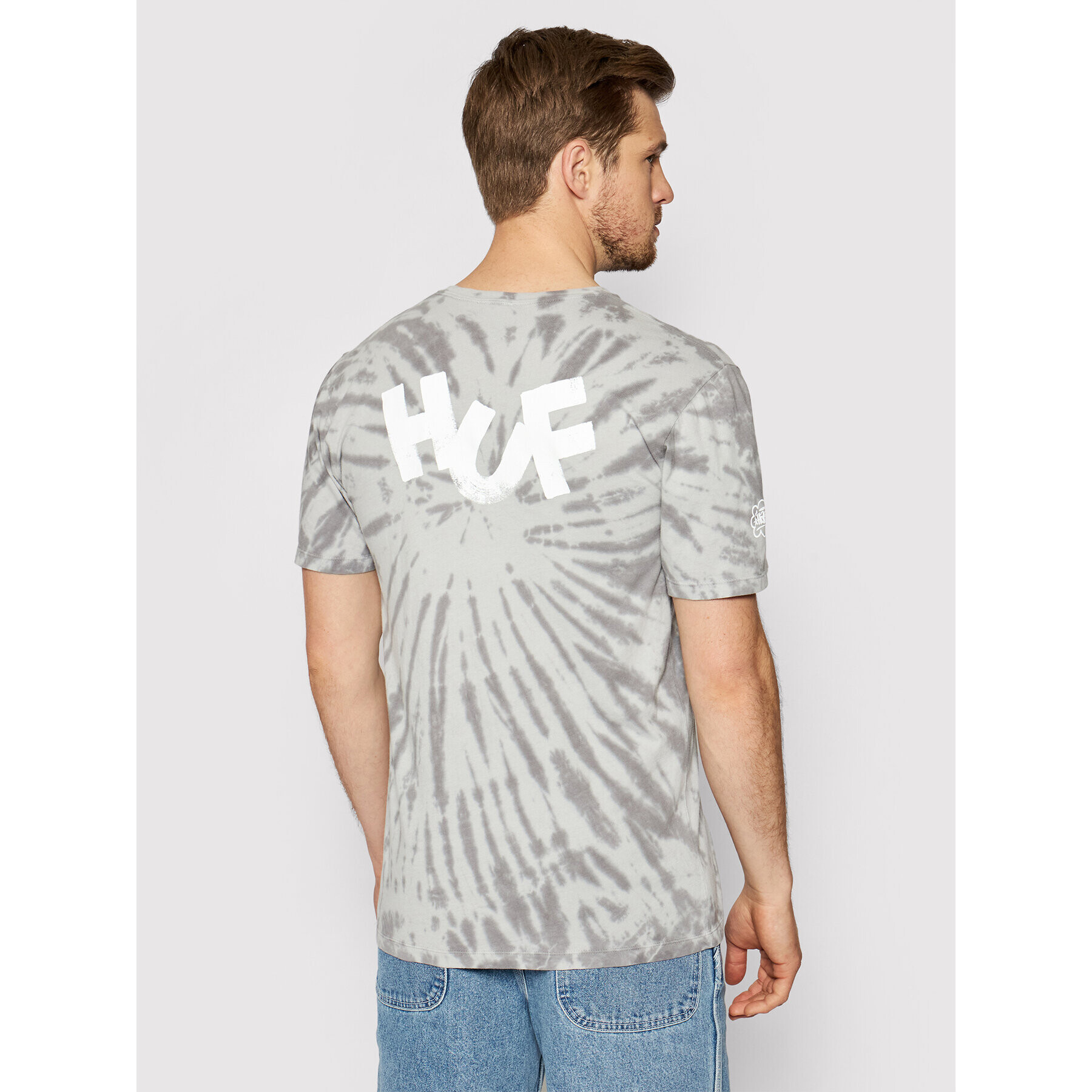 HUF Тишърт HAZE Brush Tie Dye TS01383 Сив Regular Fit - Pepit.bg