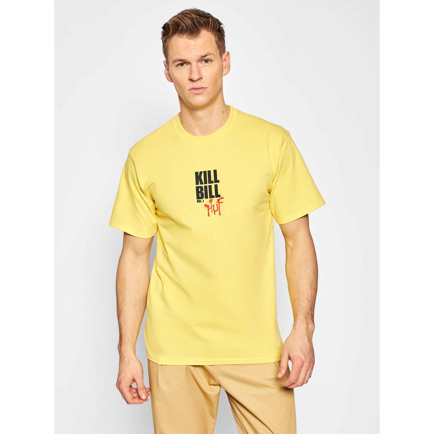 HUF Тишърт KILL BILL Versus TS01538 Жълт Regular Fit - Pepit.bg