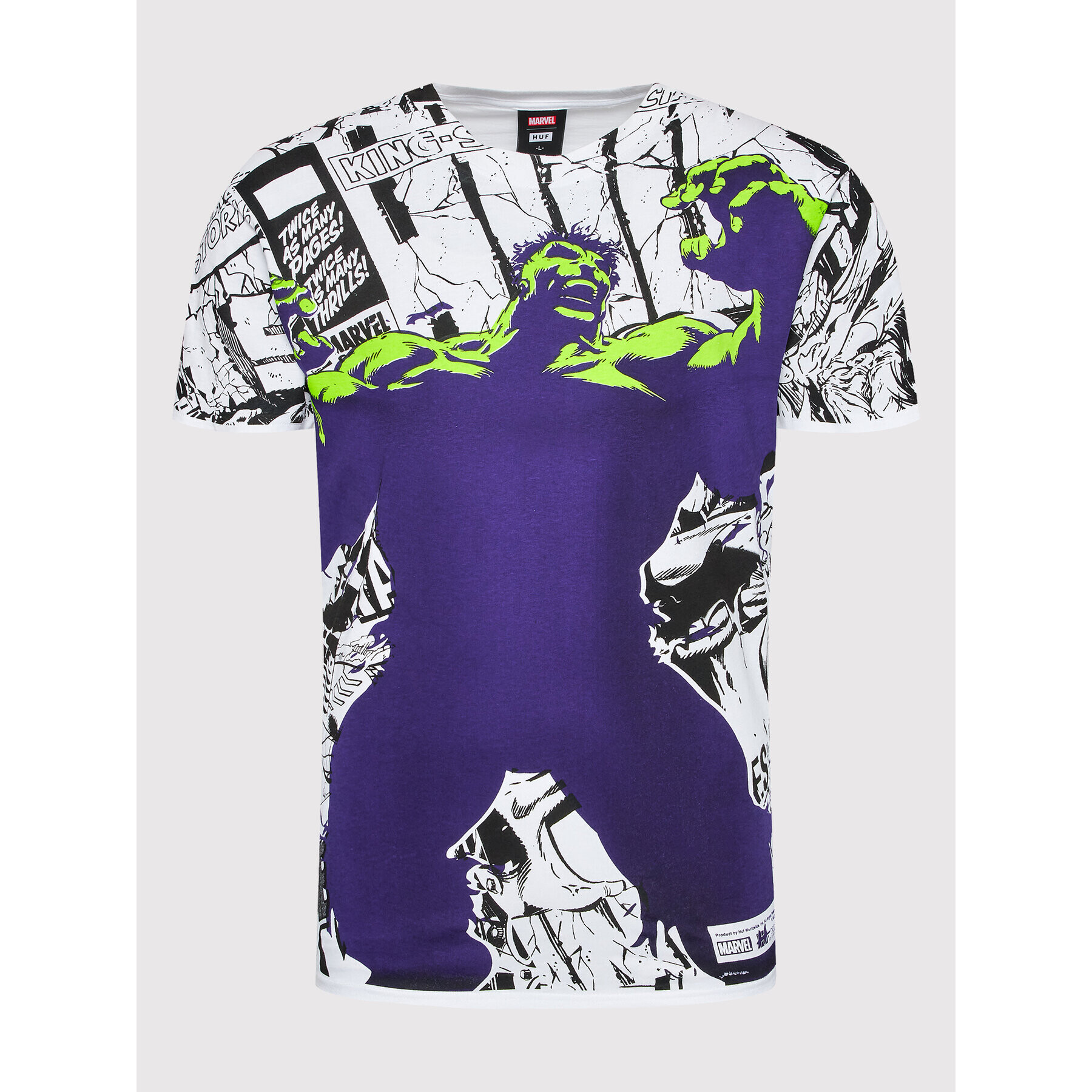 HUF Тишърт MARVEL Gamma TS01973 Бял Regular Fit - Pepit.bg