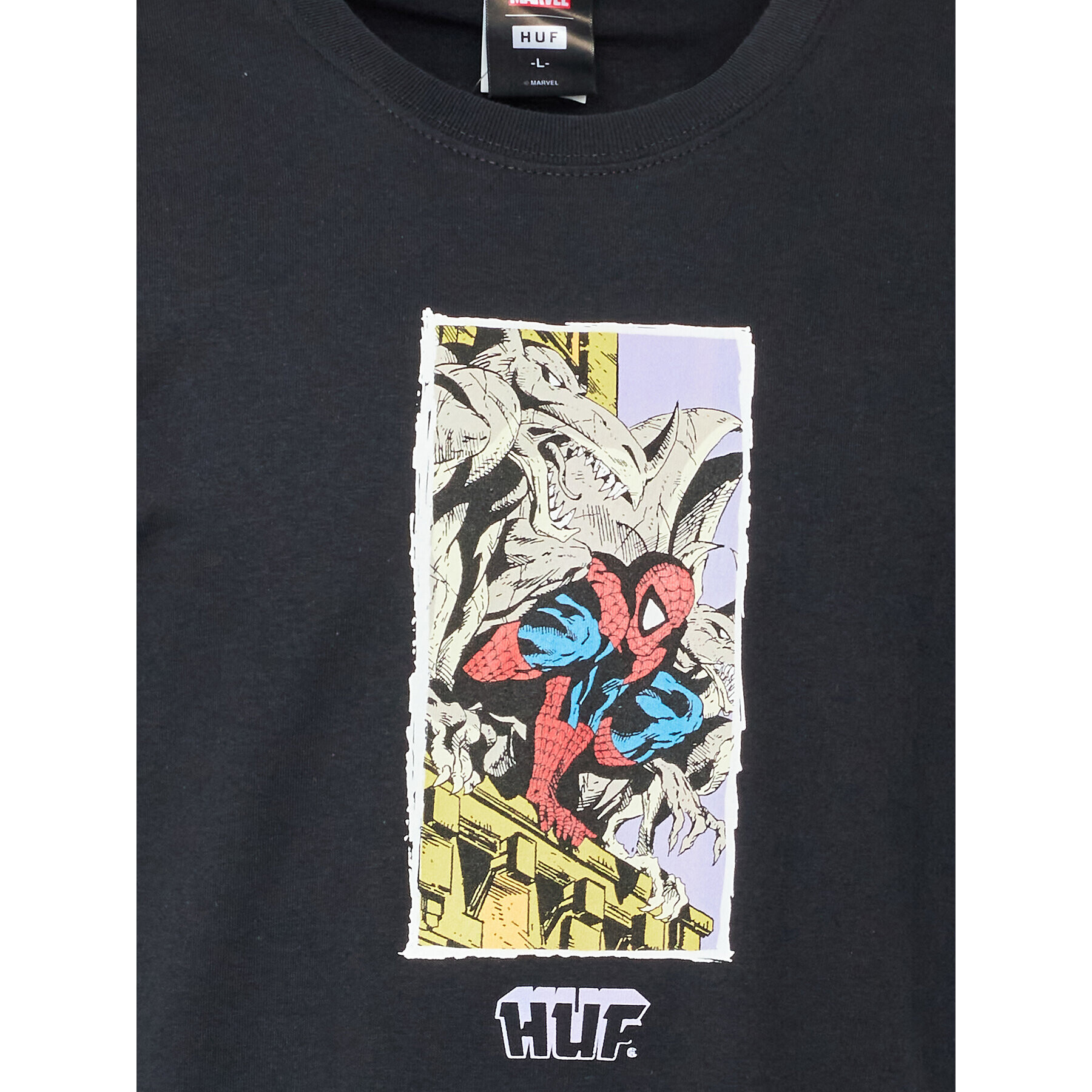 HUF Тишърт MARVEL Moody TS02057 Черен Regular Fit - Pepit.bg