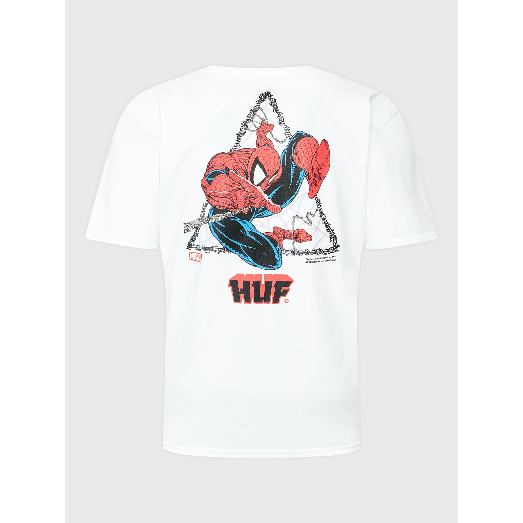 HUF Тишърт MARVEL Triangle TS02055 Бял Regular Fit - Pepit.bg