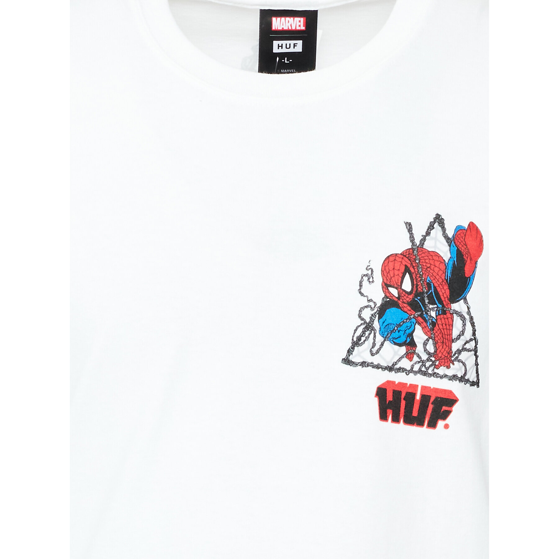 HUF Тишърт MARVEL Triangle TS02055 Бял Regular Fit - Pepit.bg