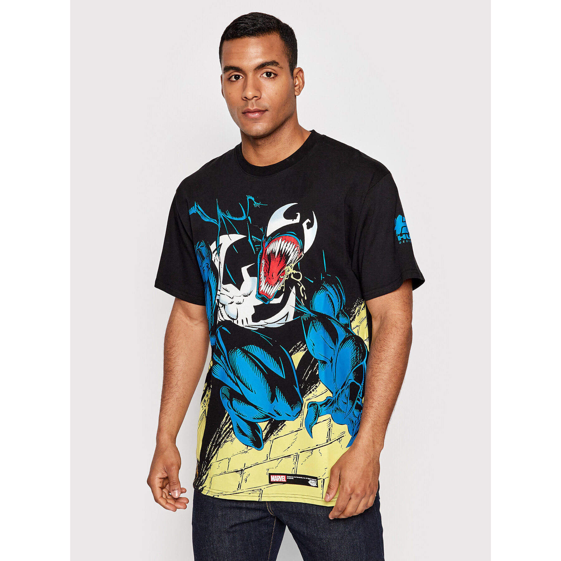 HUF Тишърт MARVEL Venom TS01891 Черен Regular Fit - Pepit.bg