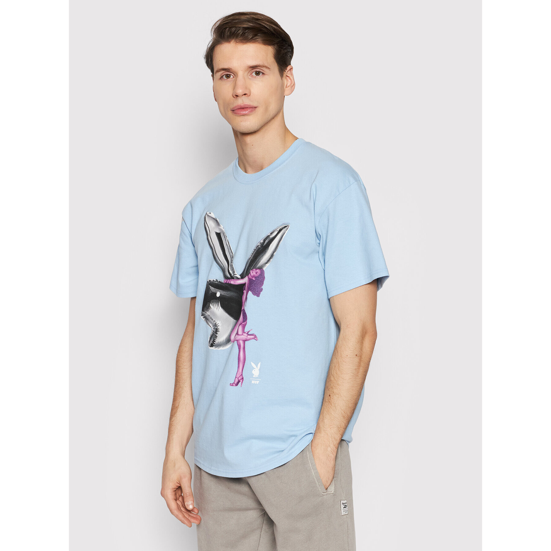 HUF Тишърт PLAYBOY Bunny Balloon TS01781 Син Regular Fit - Pepit.bg