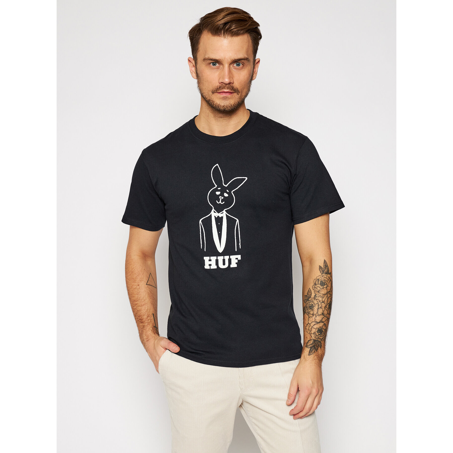 HUF Тишърт PLAYBOY Mr Playboy TS01467 Черен Regular Fit - Pepit.bg