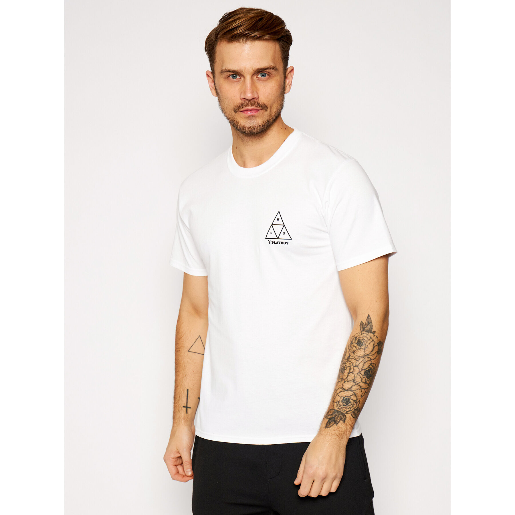 HUF Тишърт PLAYBOY Playmate TS01462 Бял Regular Fit - Pepit.bg