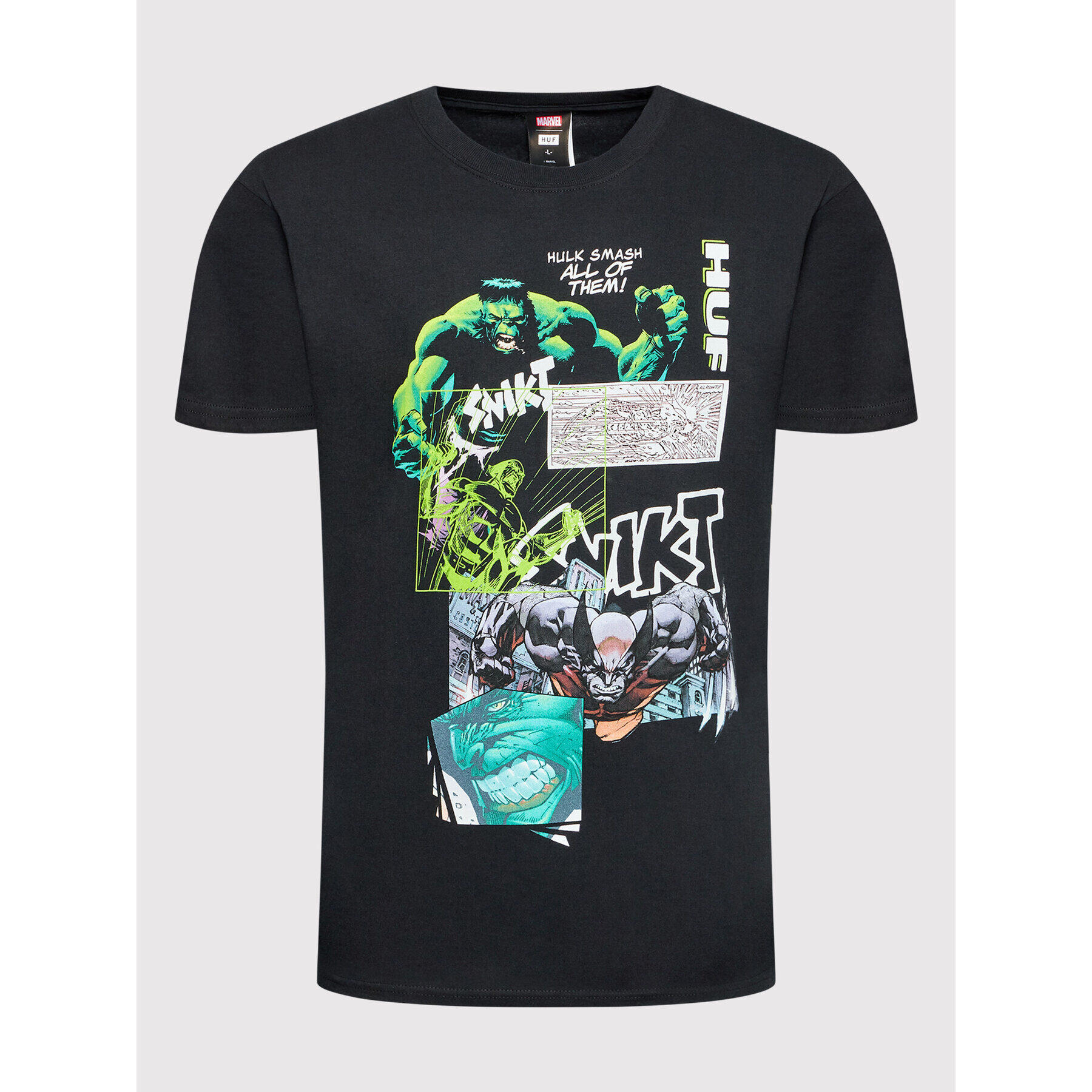 HUF Тишърт Smash Up TS01896 Черен Regular Fit - Pepit.bg