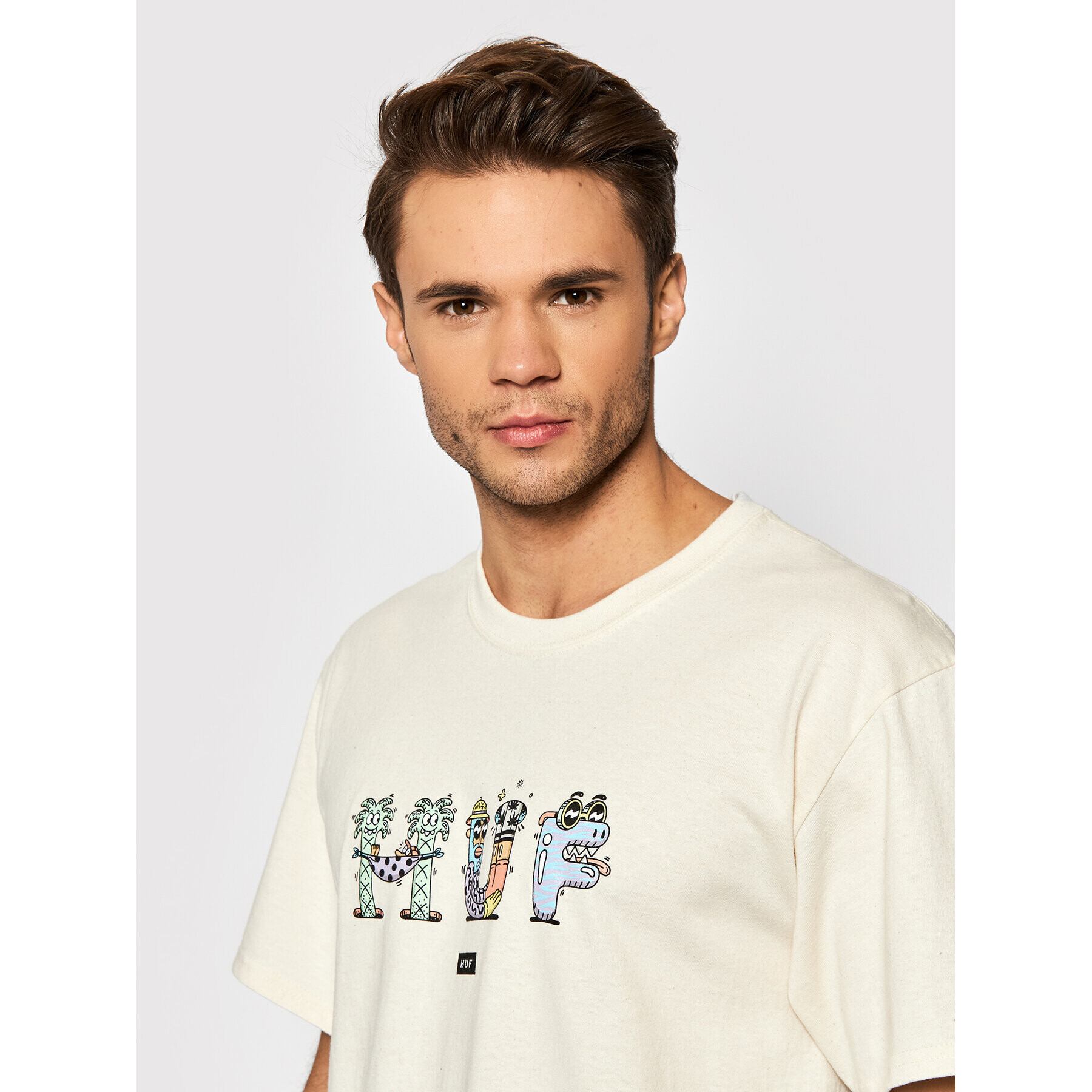 HUF Тишърт Steven Harrington TS01687 Бежов Regular Fit - Pepit.bg