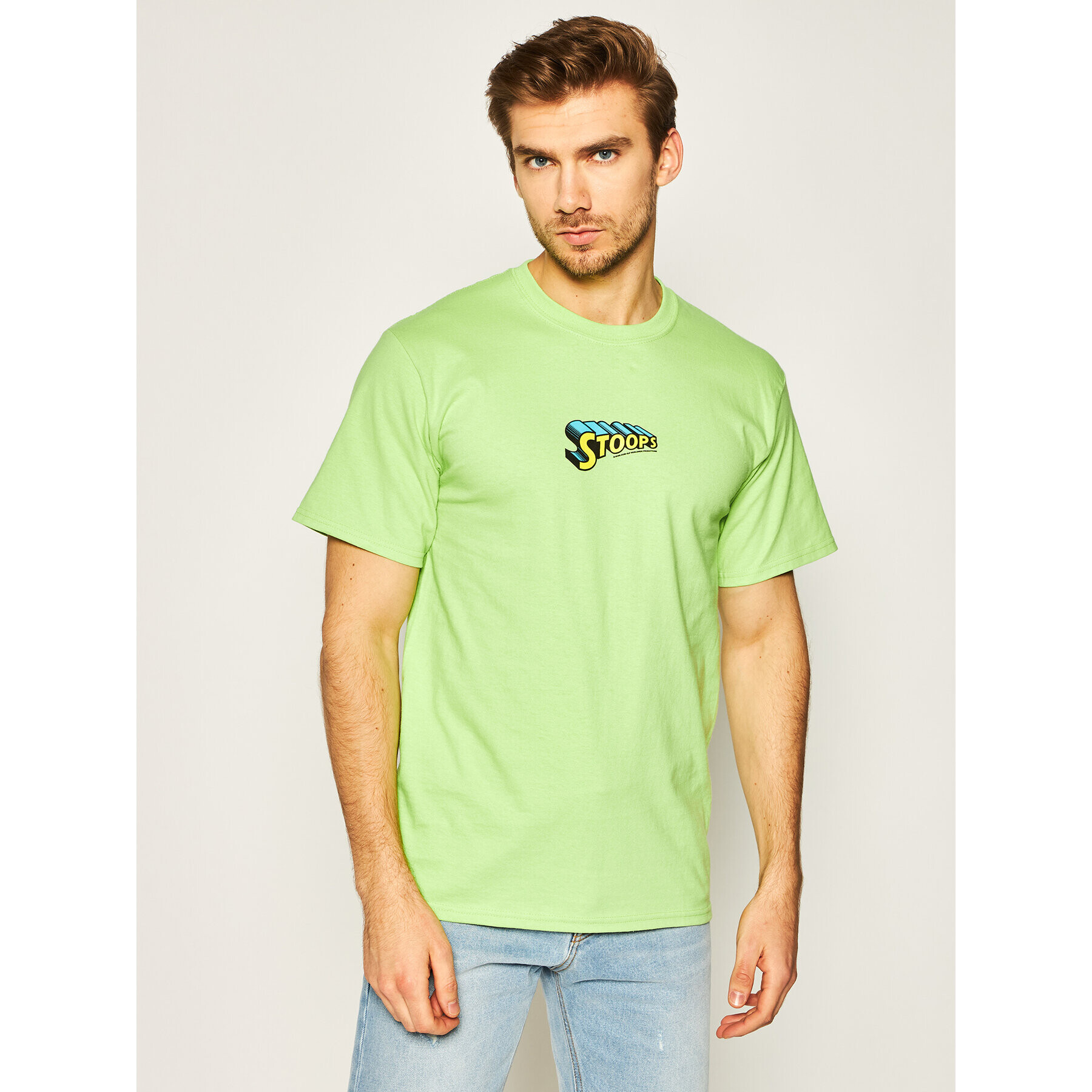 HUF Тишърт Stoops Man TS01015 Зелен Regular Fit - Pepit.bg