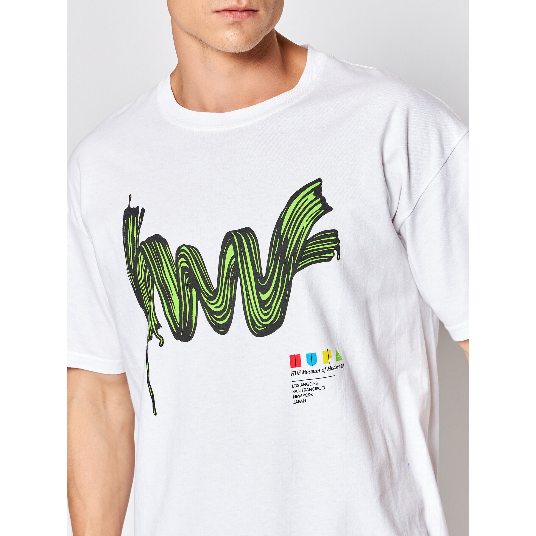 HUF Тишърт Stroke Of Genius TS01653 Бял Regular Fit - Pepit.bg